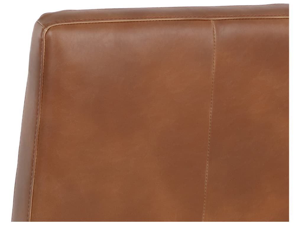 Sunpan Spyros Brown Faux Leather Side Dining Chair