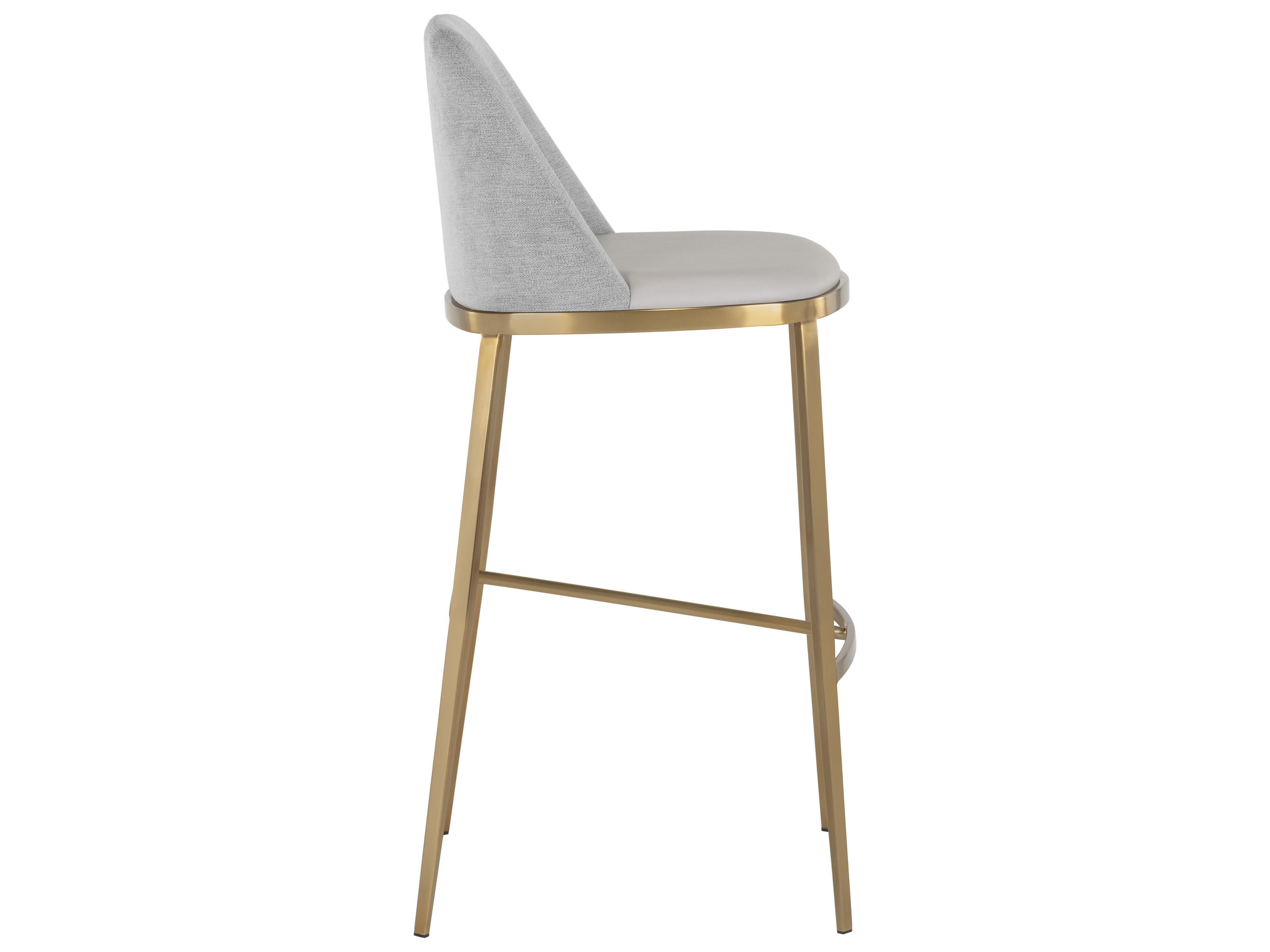 Sunpan Ikon Dover Upholstered Napa Stone Polo Club Gold Bar Stool