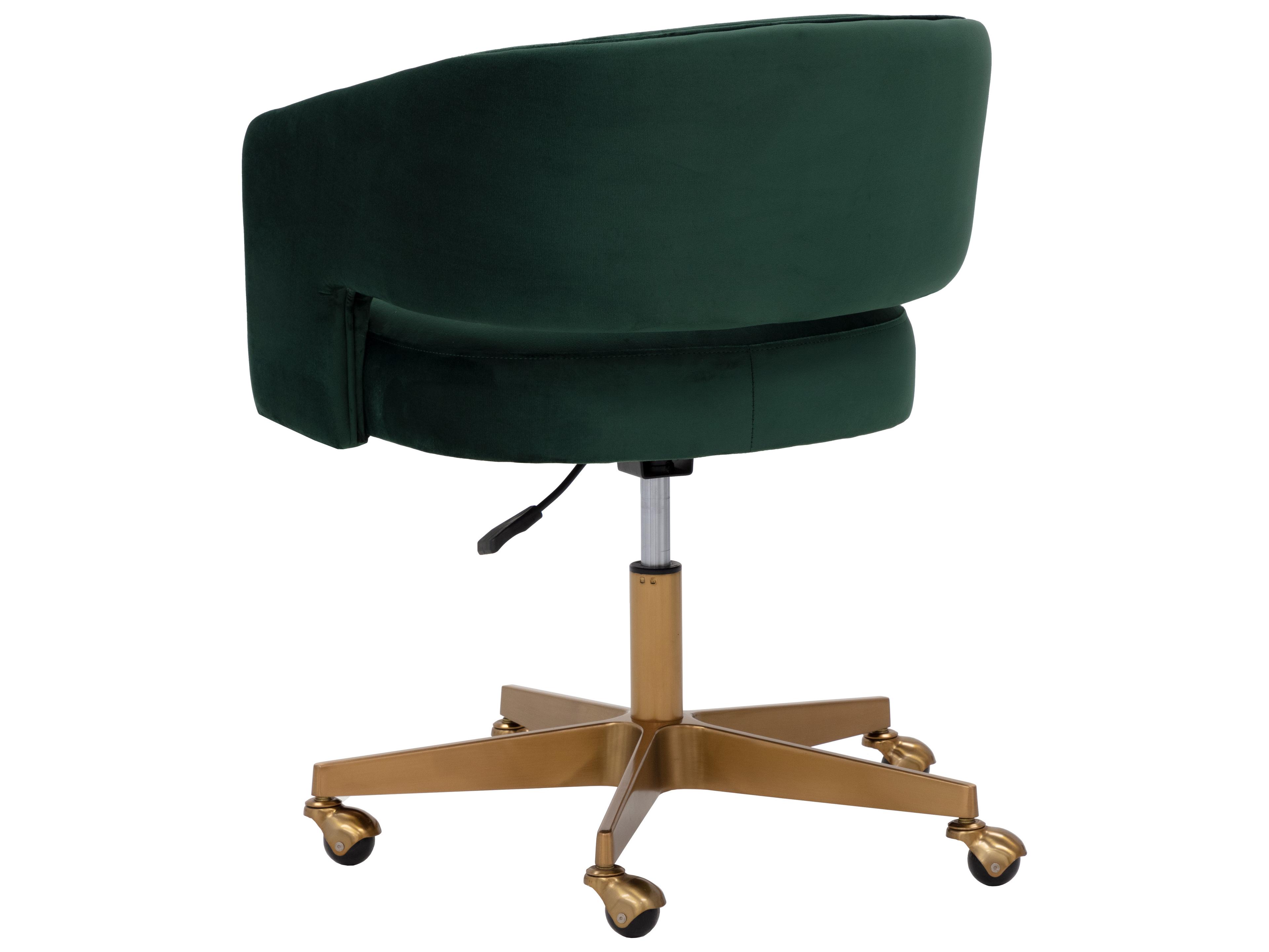 Sunpan Claren Deep Green Sky Upholstered Adjustable Computer Chair