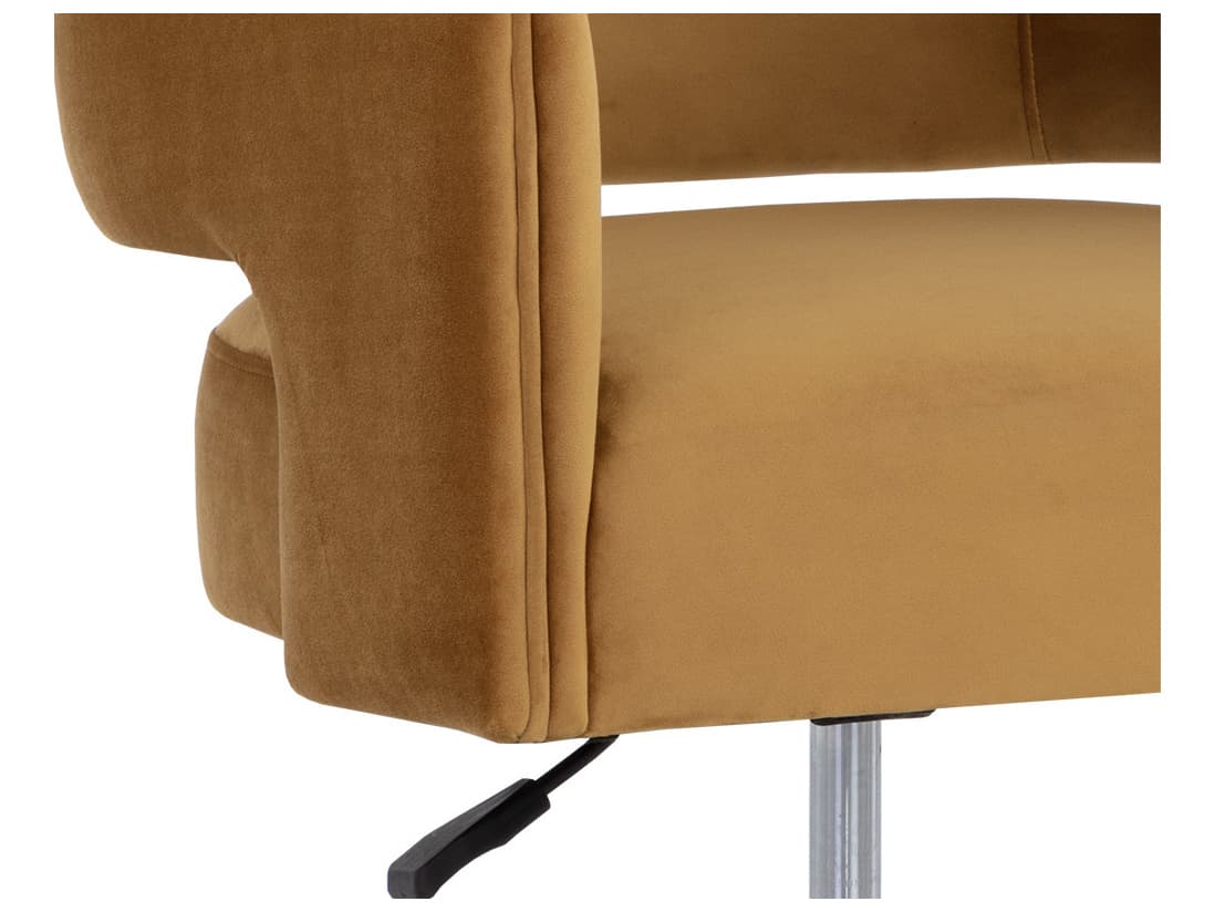 Sunpan Claren Gold Sky Upholstered Adjustable Executive Computer Chair