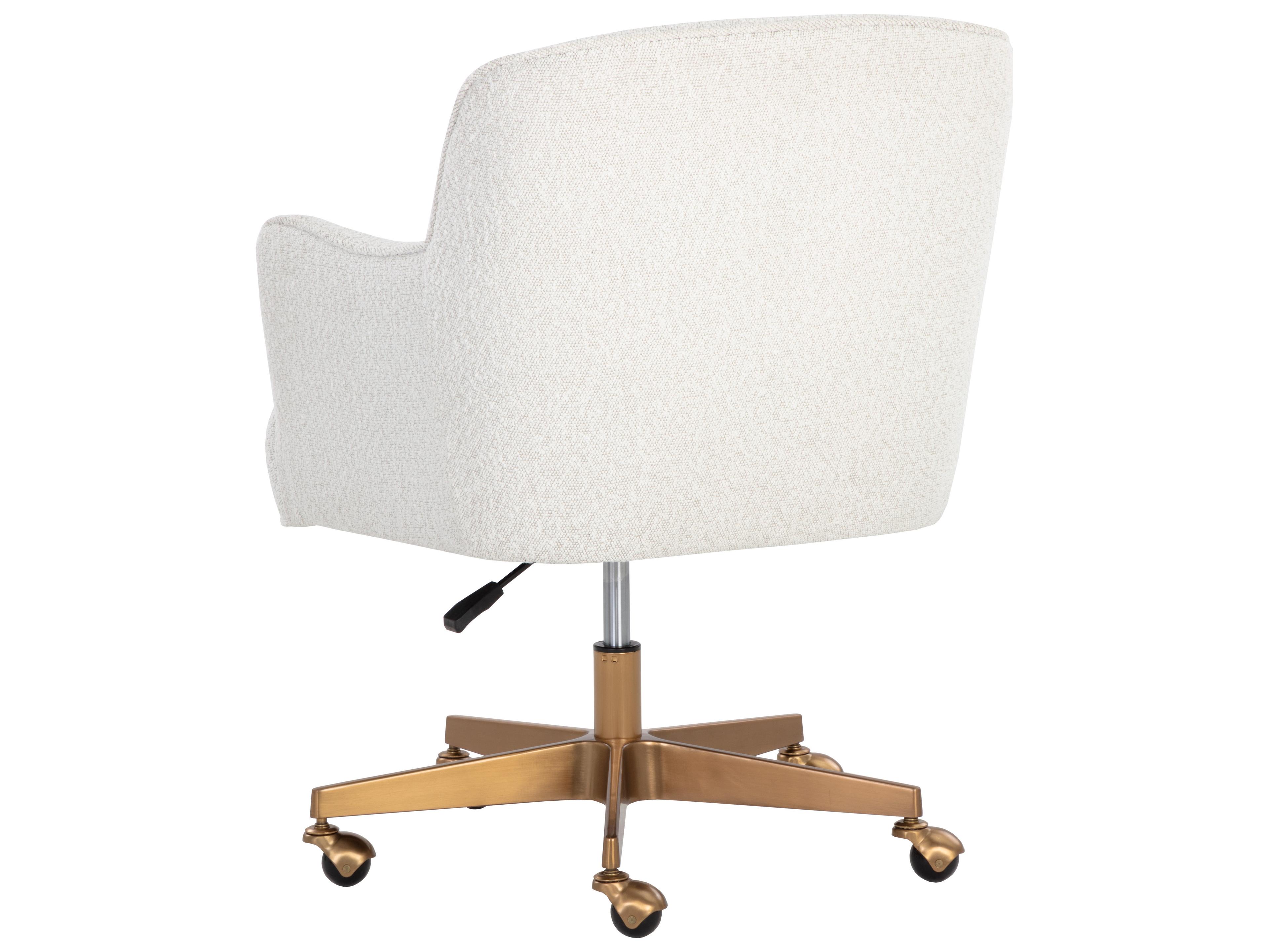 Sunpan Karina Copenhagen White Upholstered Adjustable Coumputer Chair