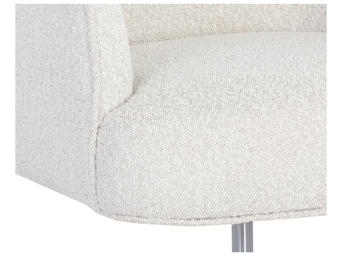 Sunpan Karina Copenhagen White Upholstered Adjustable Coumputer Chair