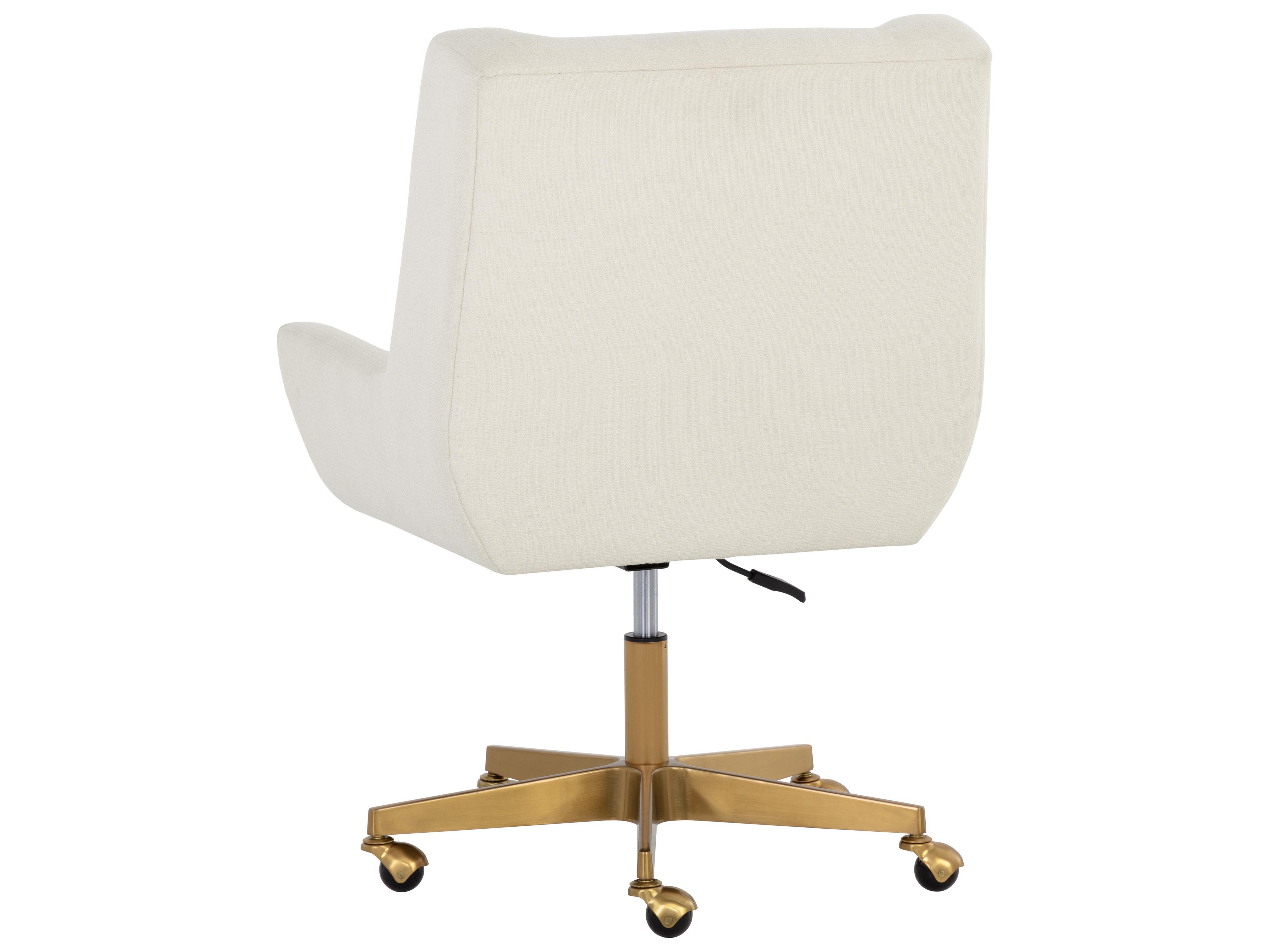 Sunpan Mirian Zenith Alabaster Upholstered Adjustable Computer Chair
