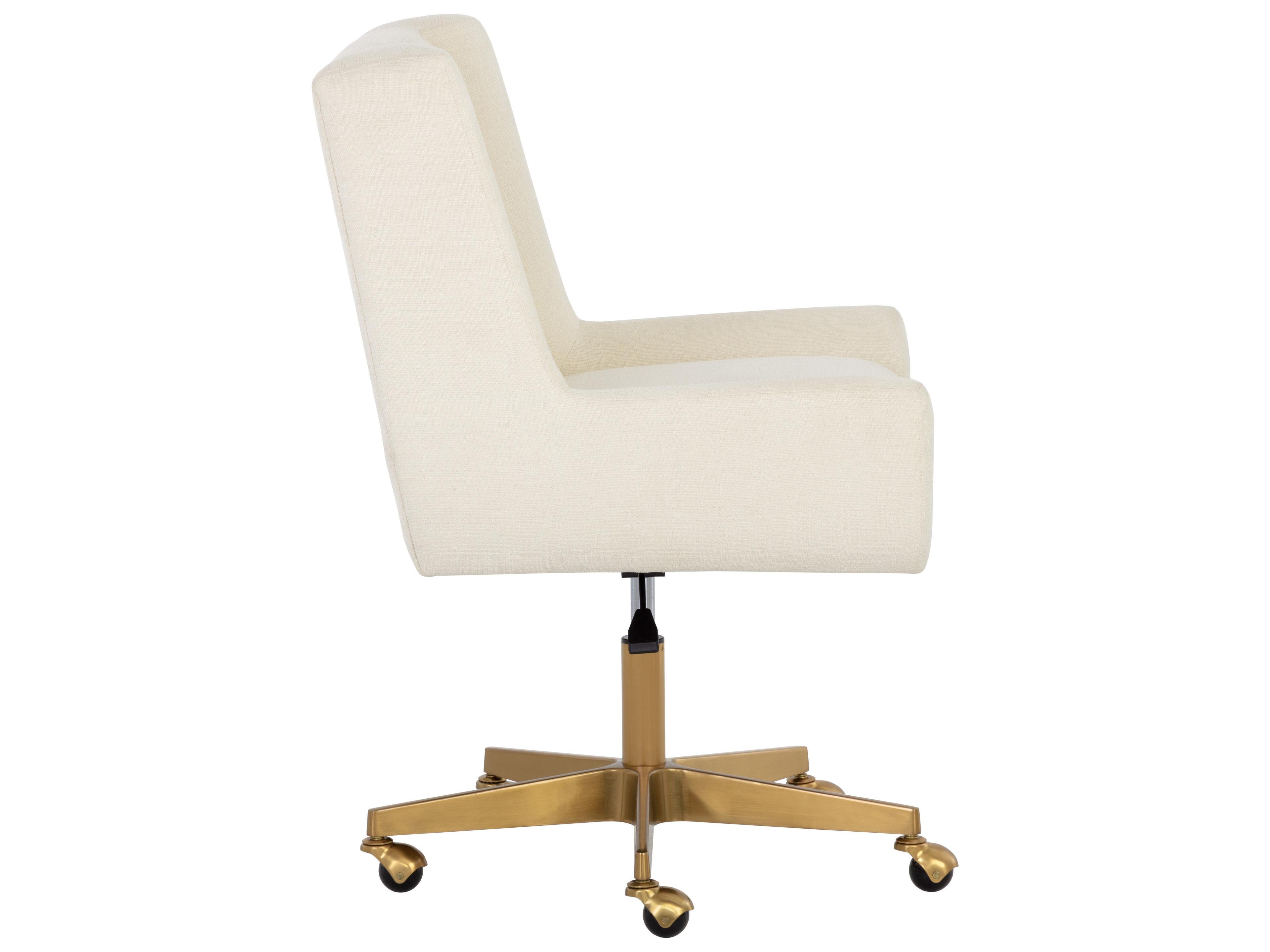 Sunpan Mirian Zenith Alabaster Upholstered Adjustable Computer Chair