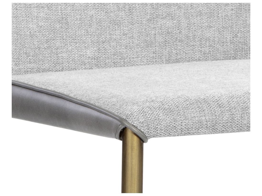 Sunpan Renee Gray Faux Leather Side Dining Chair