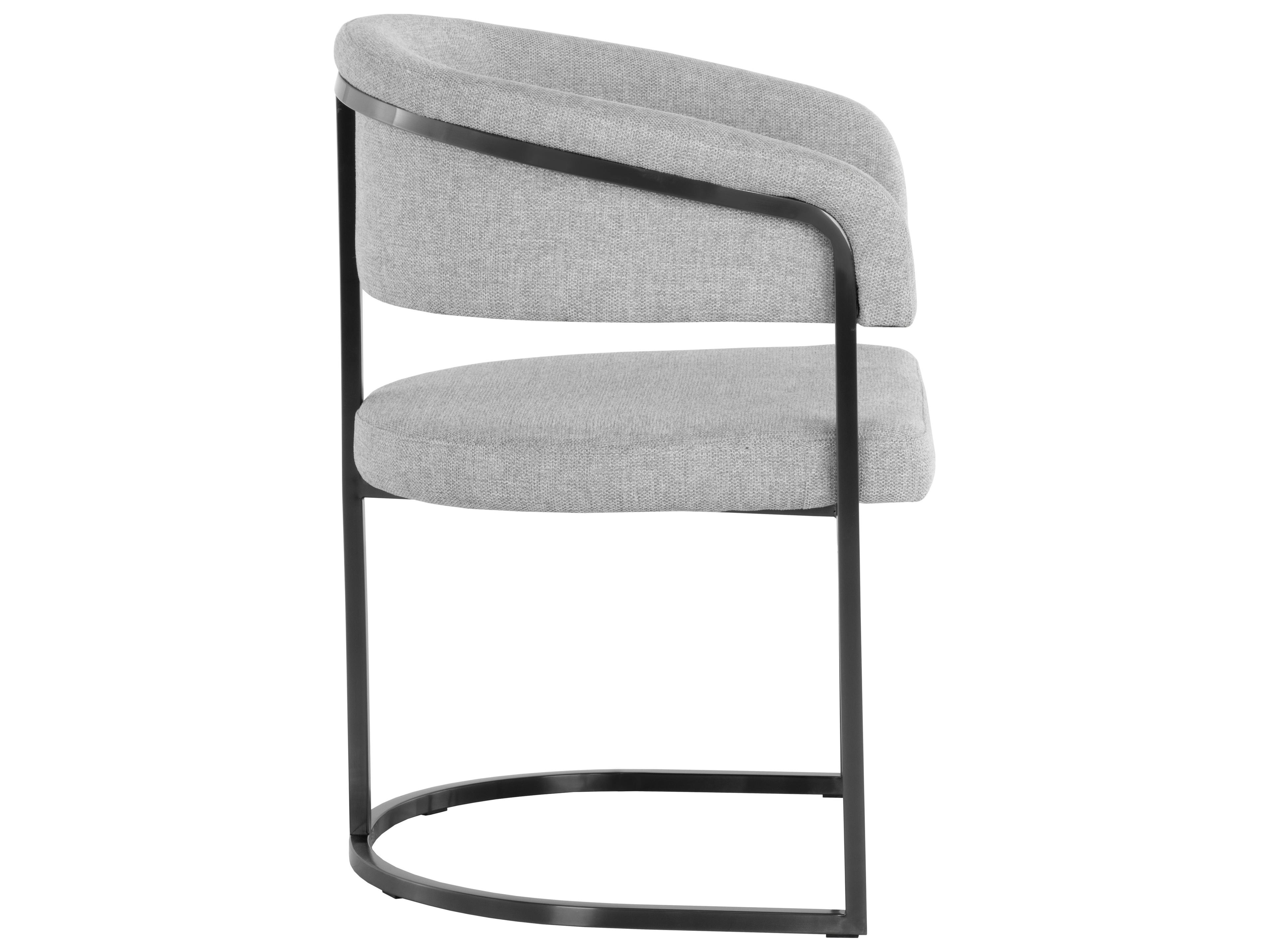 Sunpan Marris Gray Upholstered Arm Dining Chair