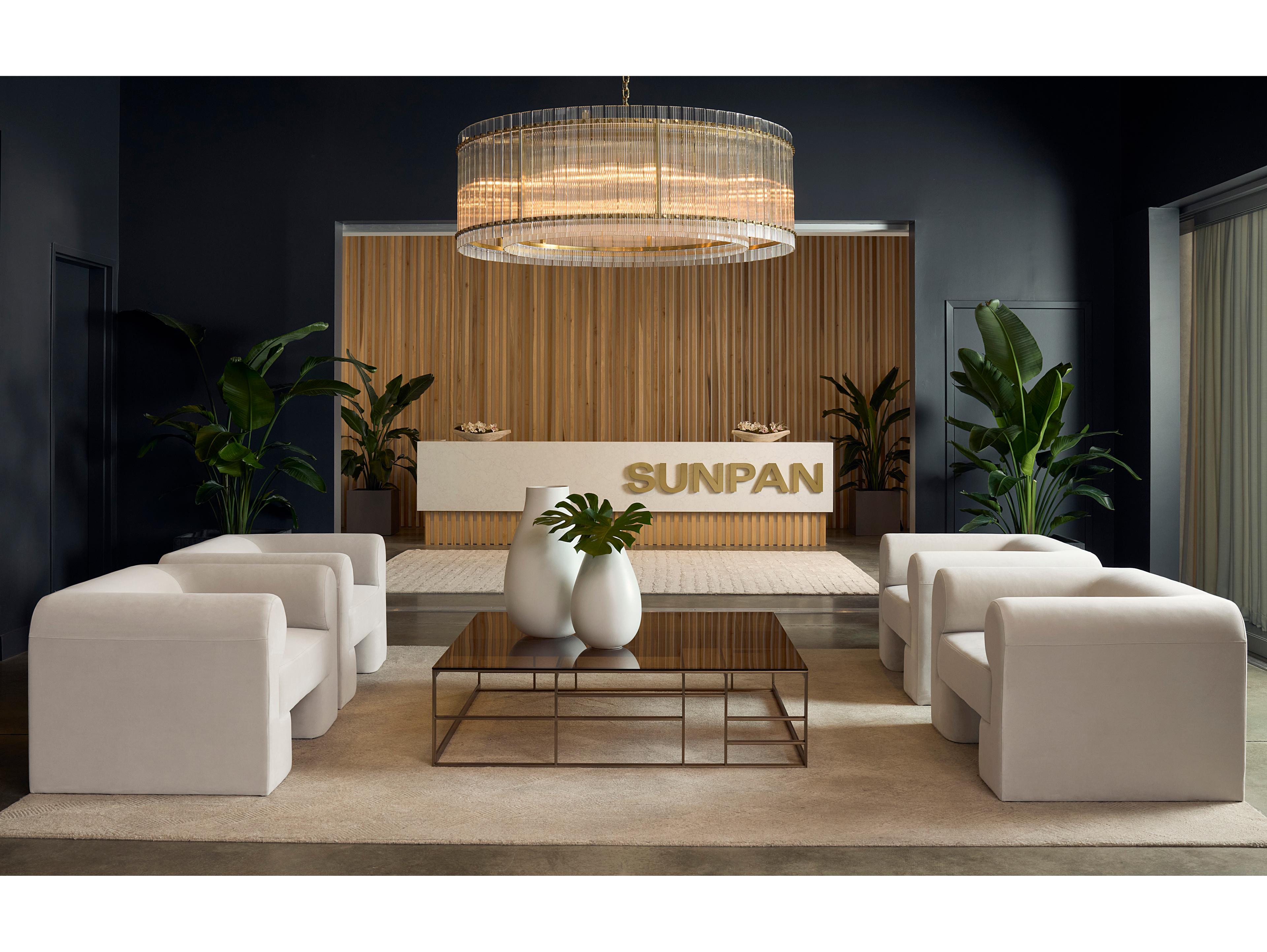 Sunpan Kore 36-Light Brass Clear Drum Chandelier