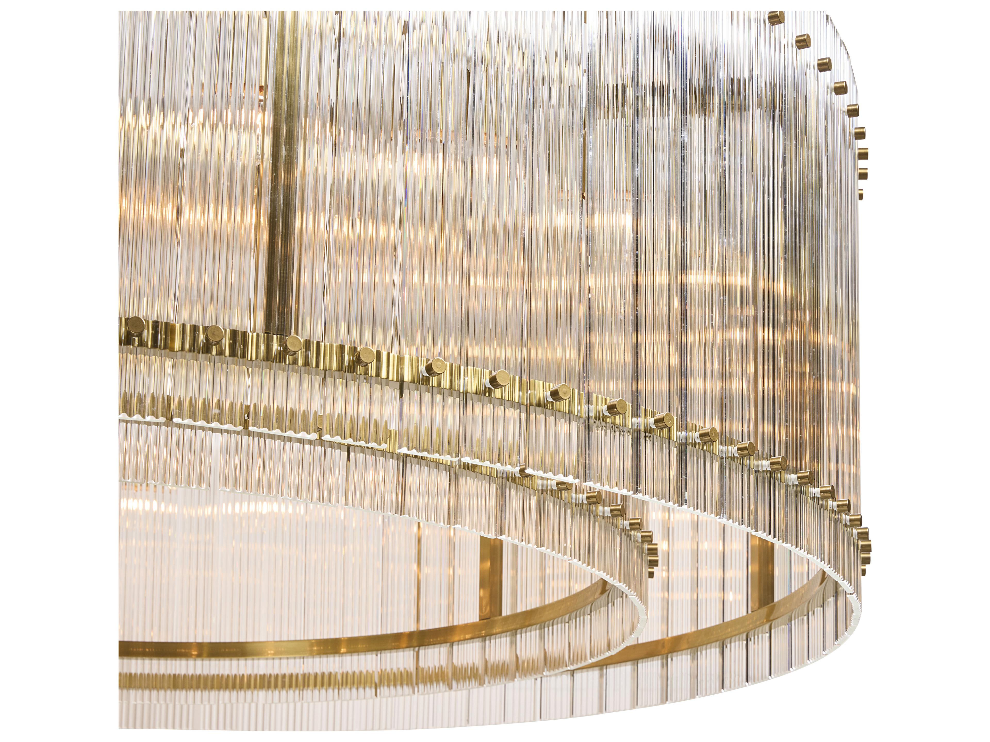 Sunpan Kore 36-Light Brass Clear Drum Chandelier