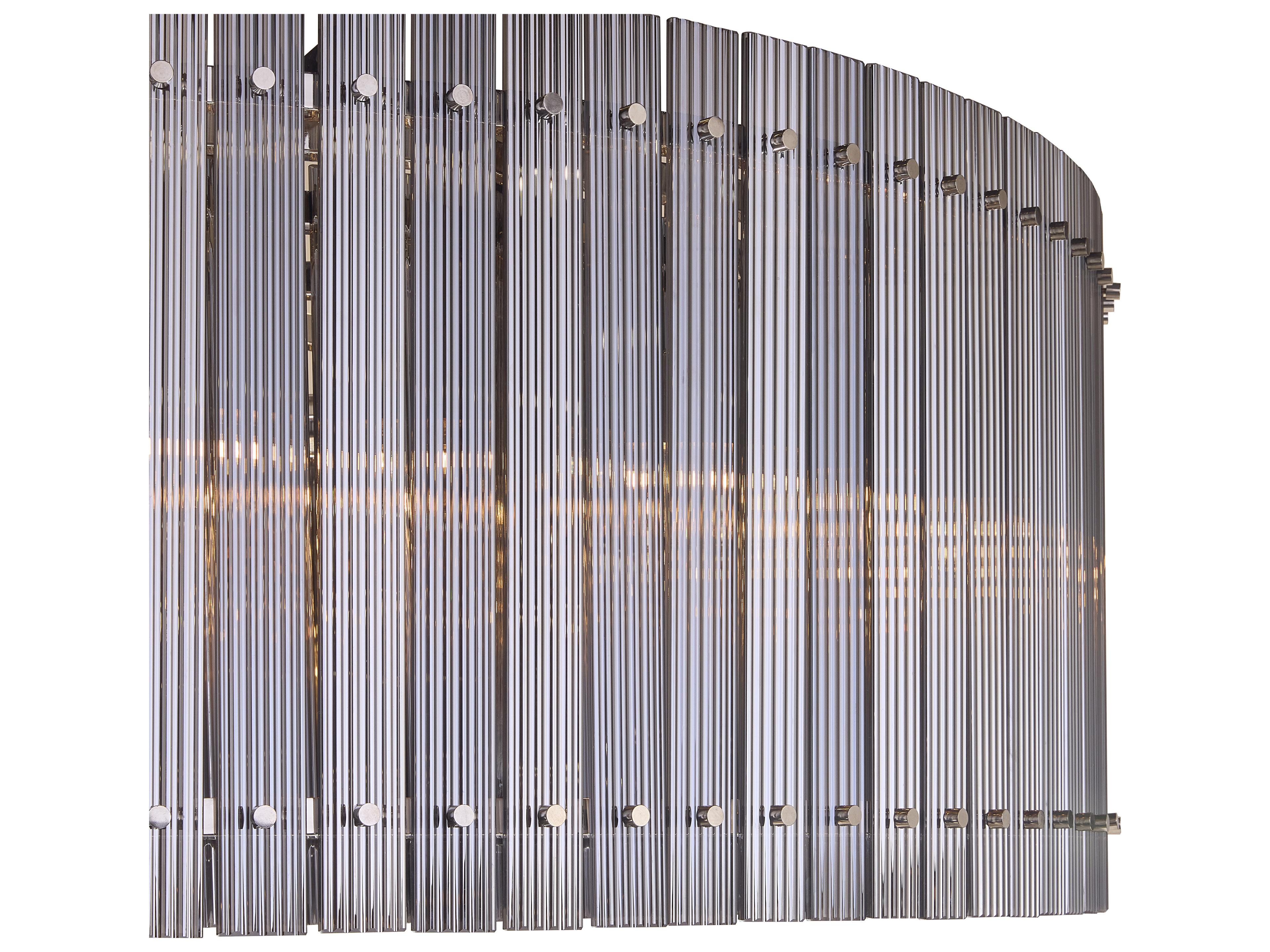 Sunpan Kore 36-Light Nickel Smoke Grey Drum Chandelier