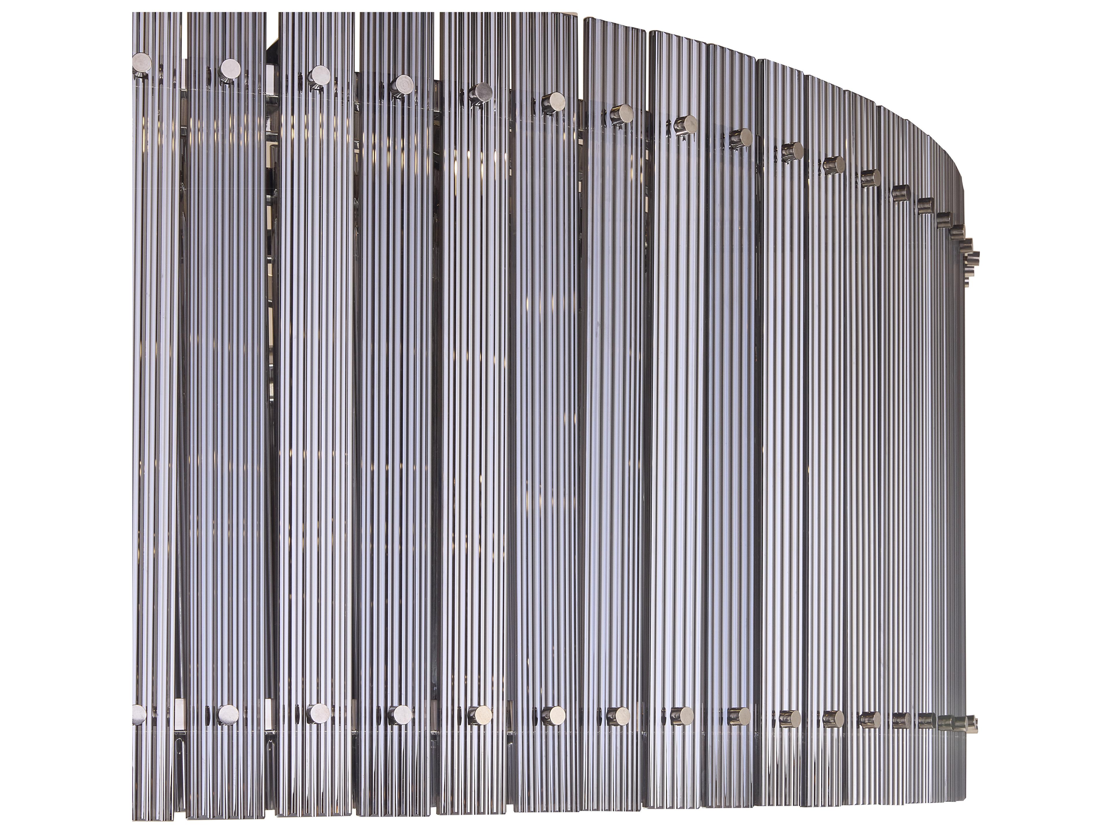 Sunpan Kore 36-Light Nickel Smoke Grey Drum Chandelier