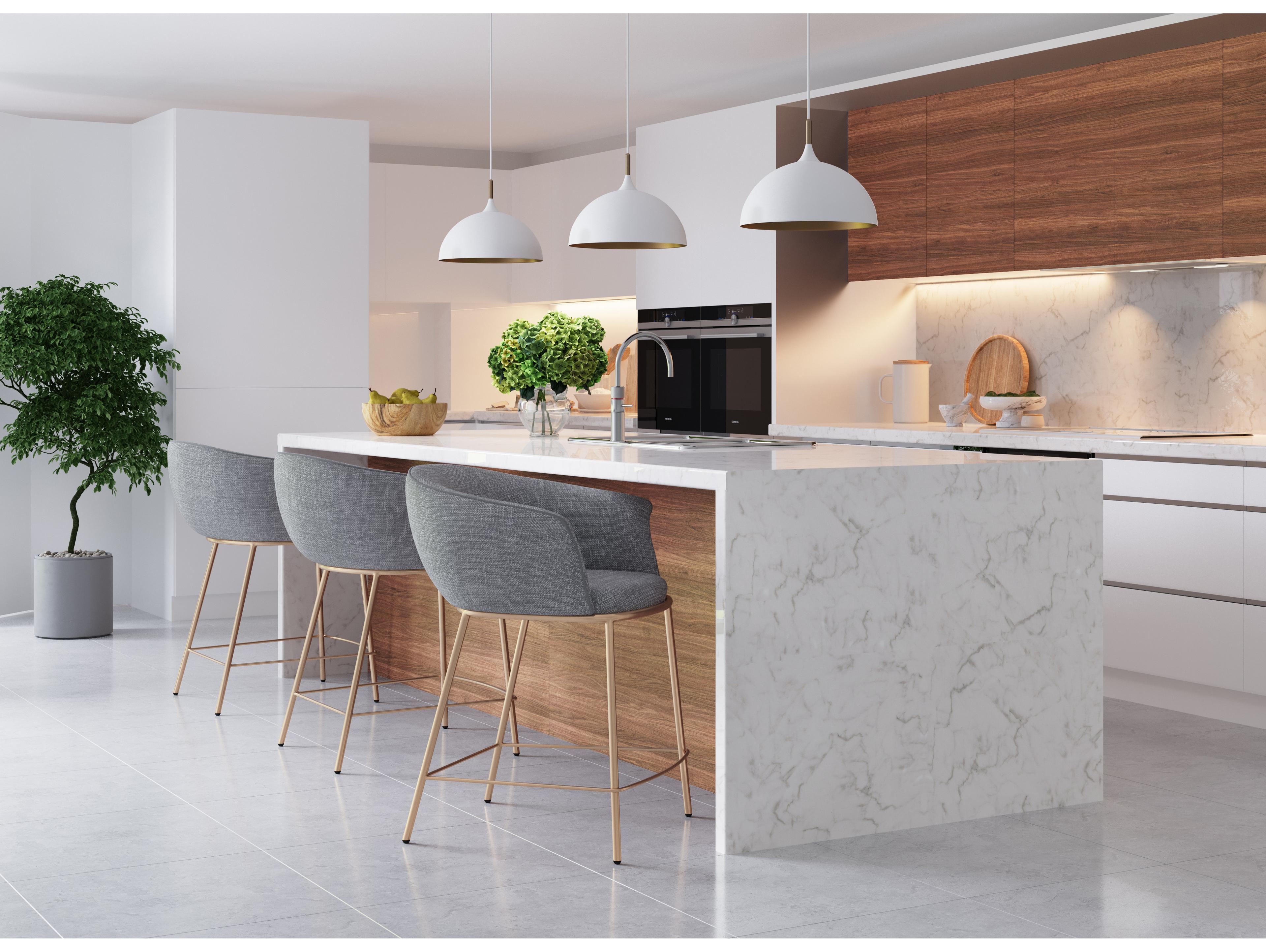 Sunpan Lohn 1-Light Matte White Dome Pendant