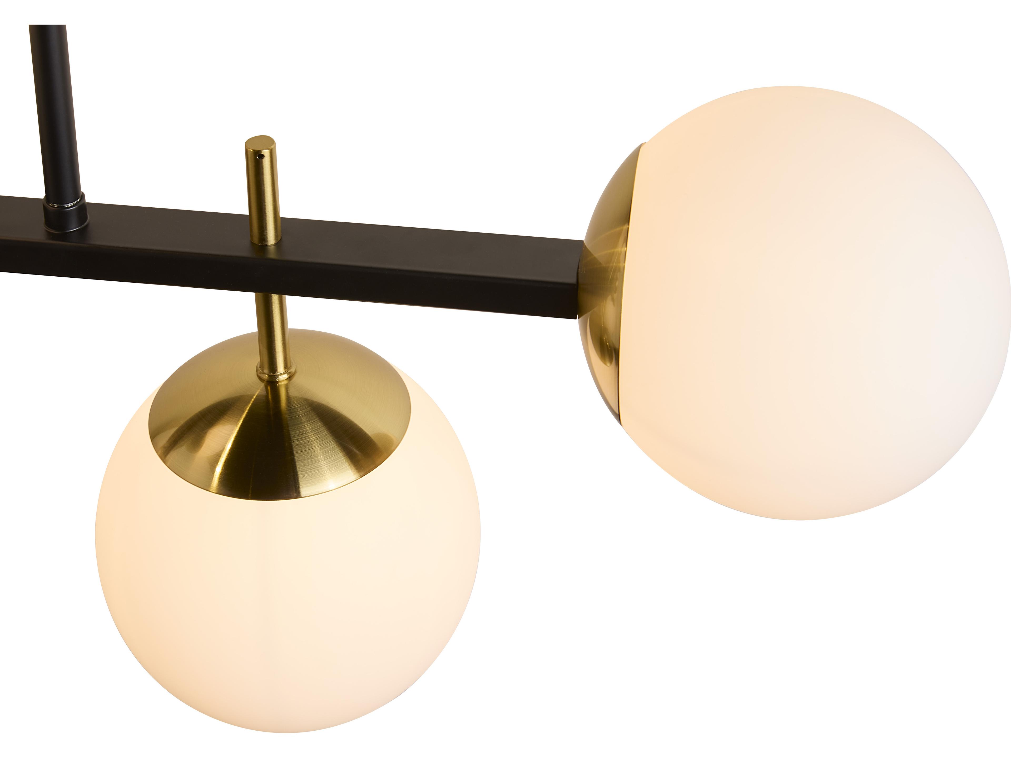 Sunpan Keiley 5-Light White Matte Black Globe Island Pendant