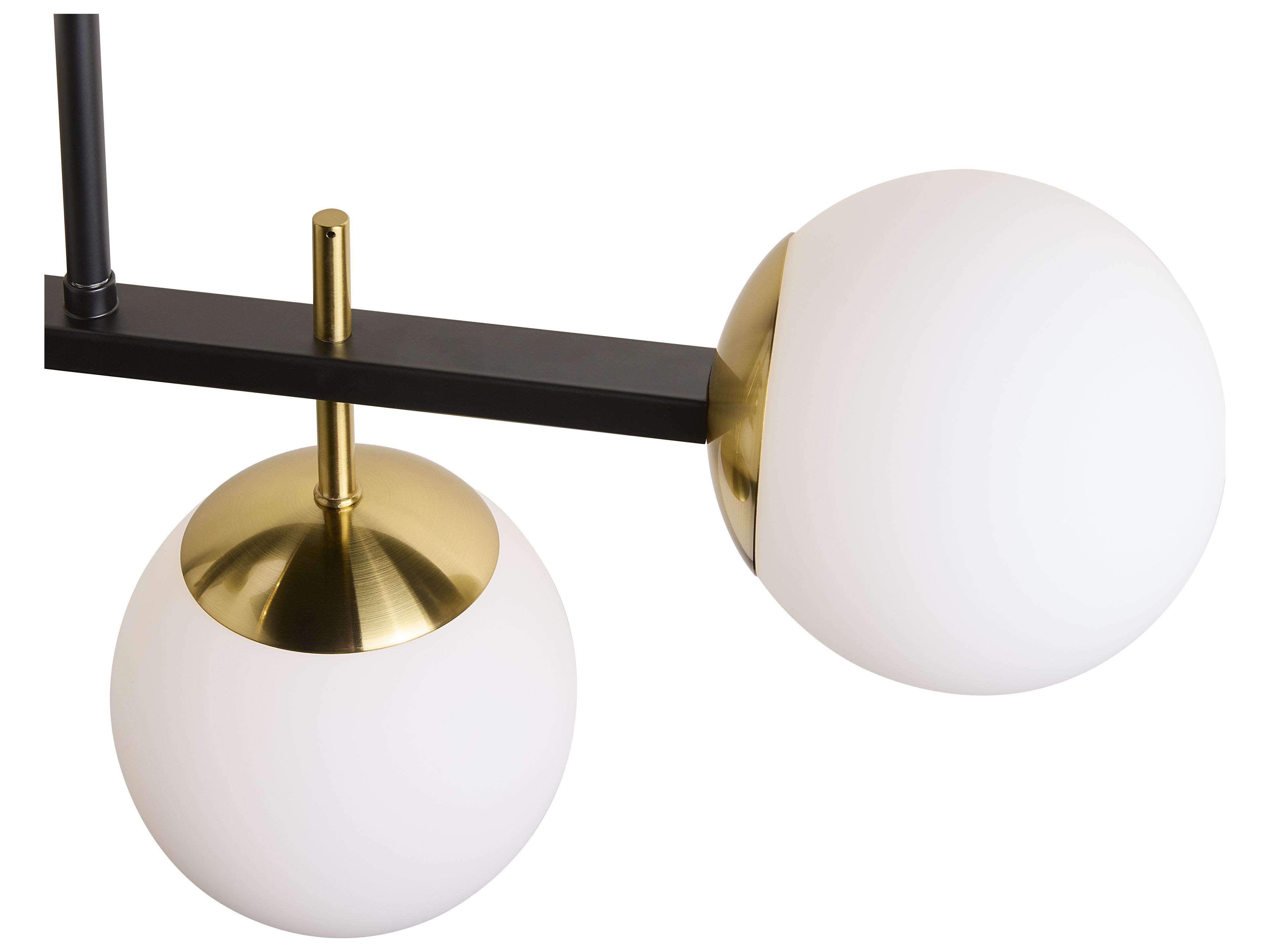 Sunpan Keiley 5-Light White Matte Black Globe Island Pendant
