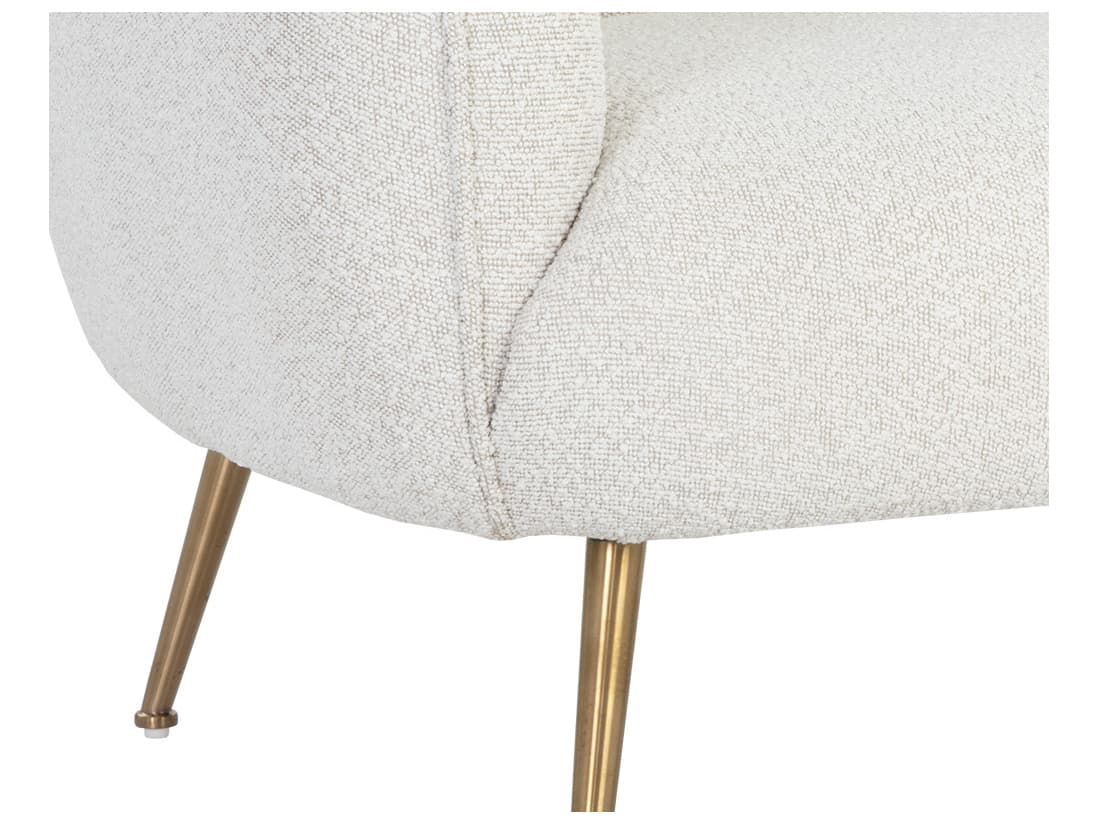 Sunpan Amara White Fabric Accent Chair