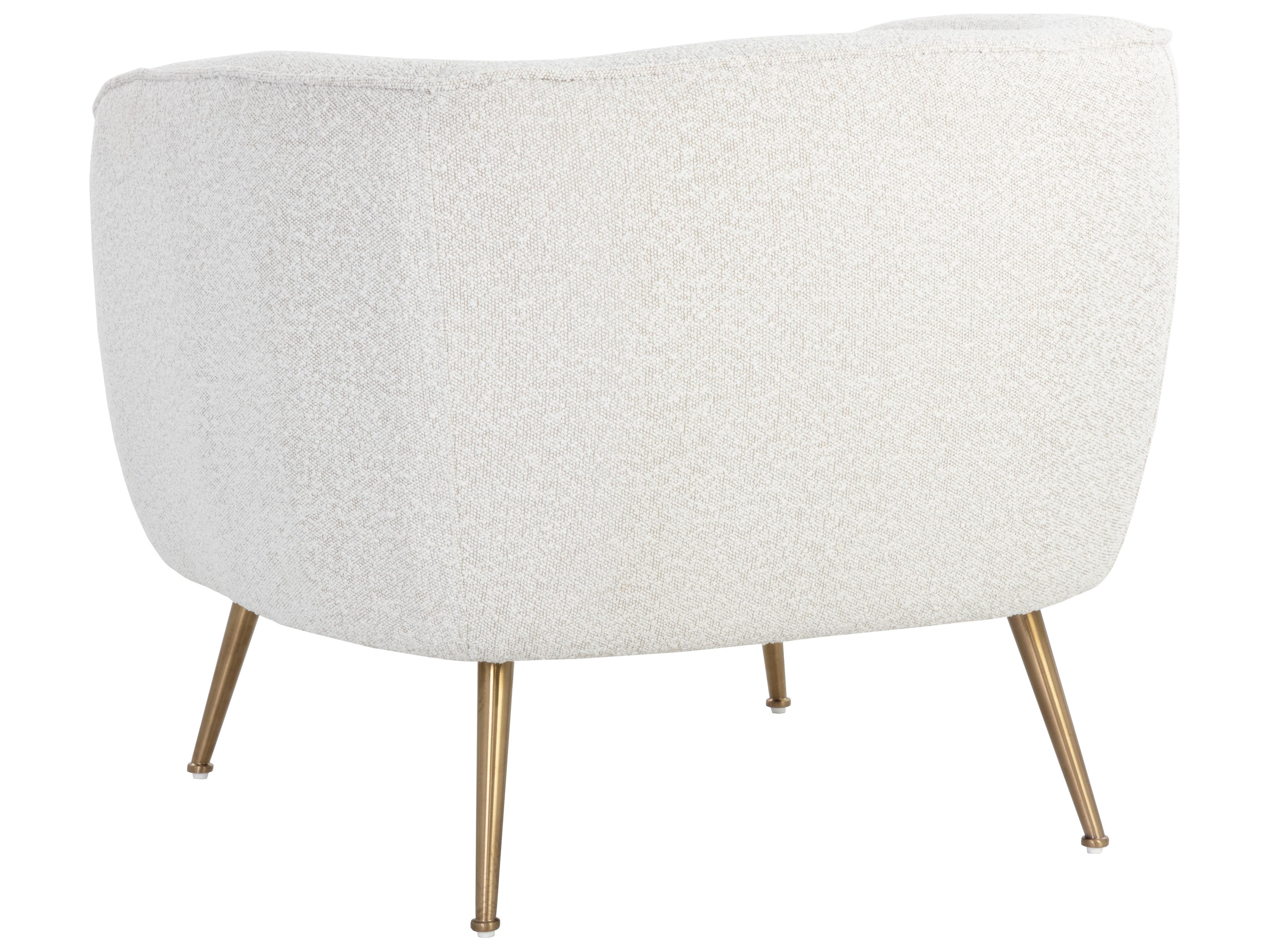 Sunpan Amara White Fabric Accent Chair