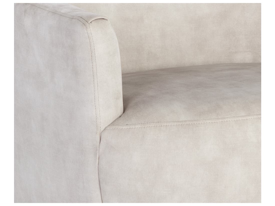 Sunpan Casey Swivel Cream Fabric Accent Chair
