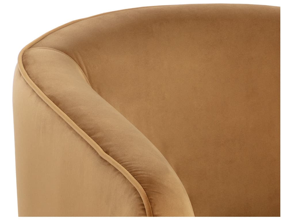 Sunpan Hazel Swivel Gold Fabric Accent Chair