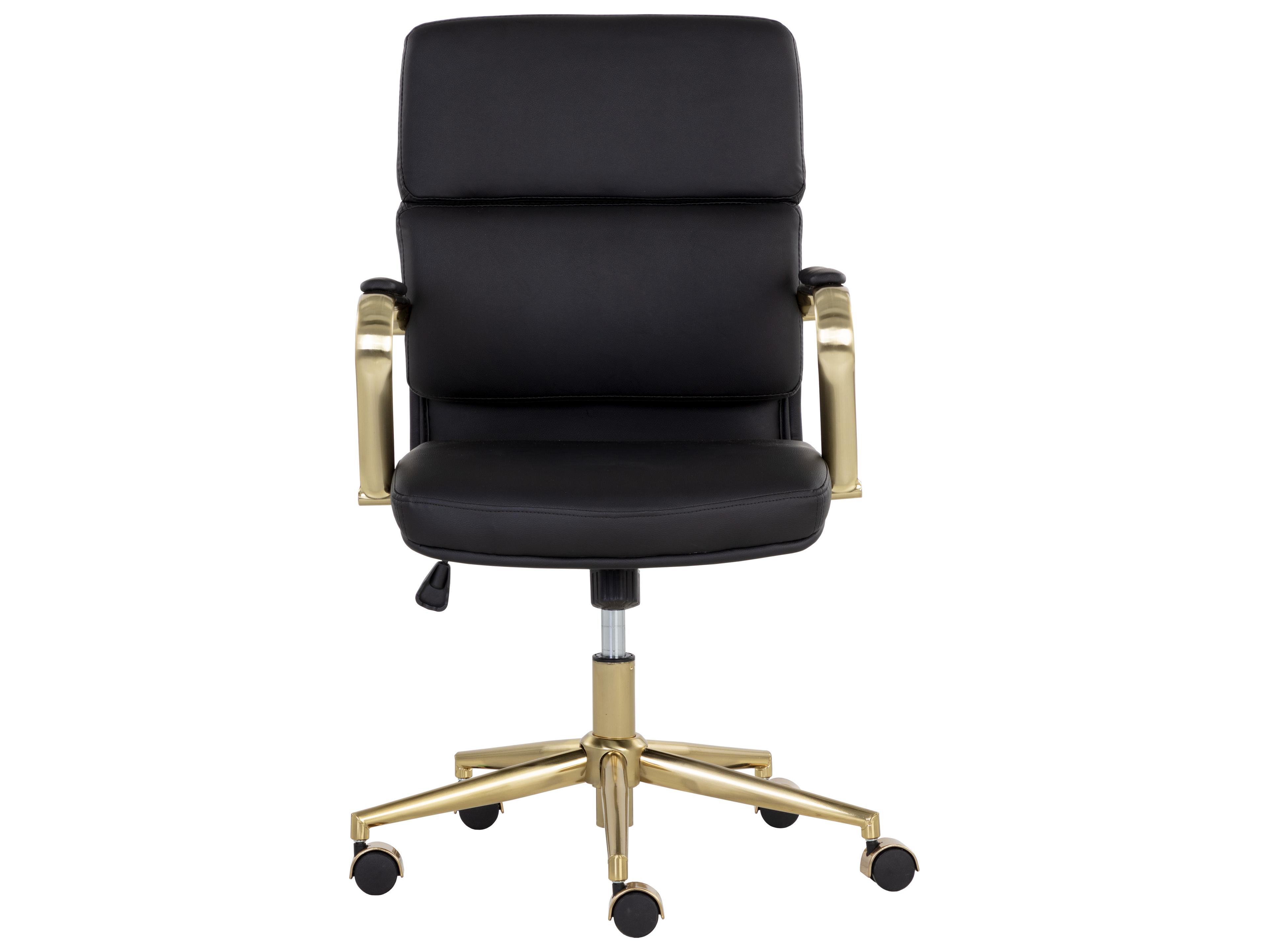 Sunpan Kleo Black Faux Leather Adjustable Computer Office Chair