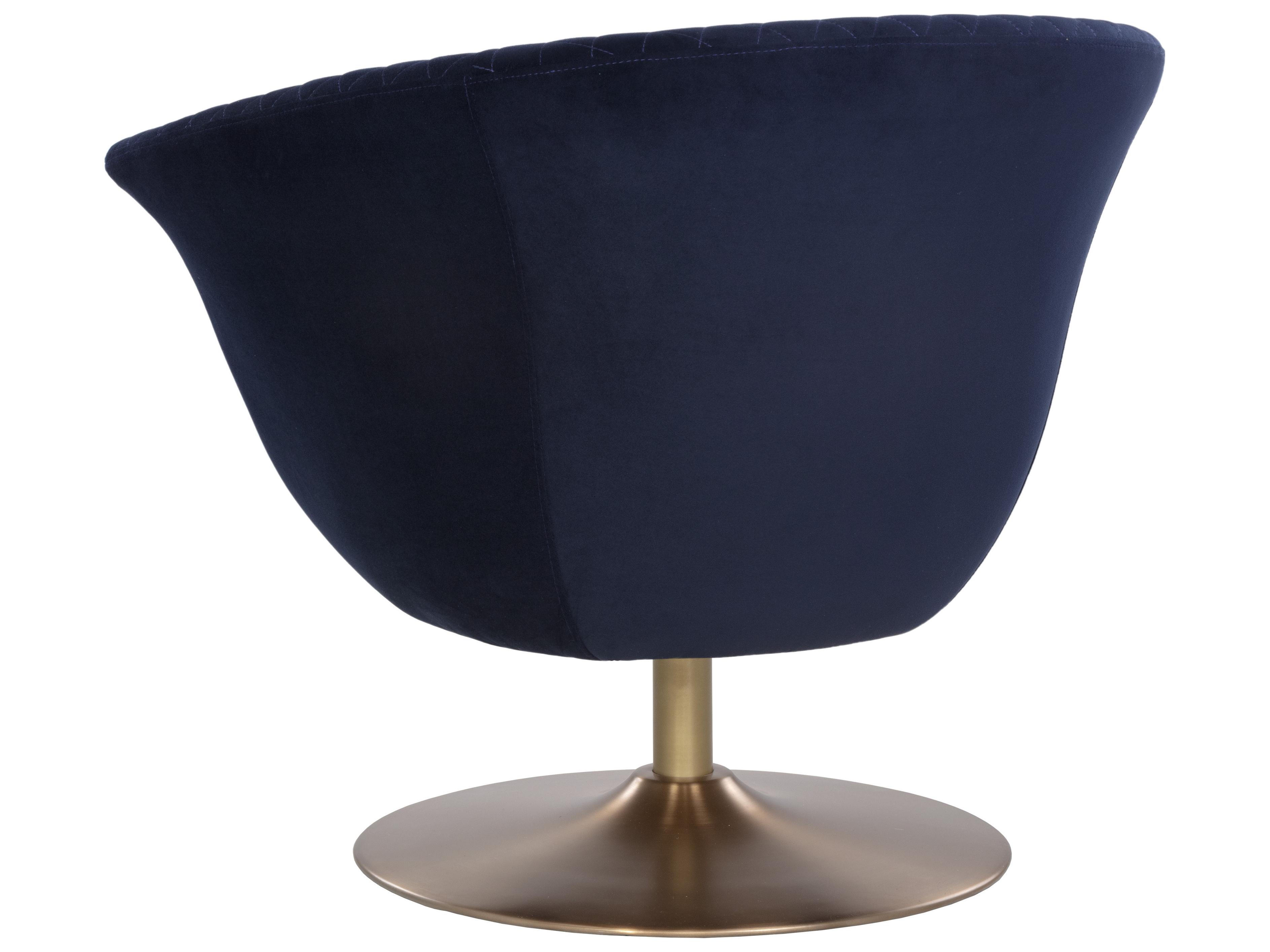 Sunpan Ikon Carine Swivel Blue Fabric Accent Chair