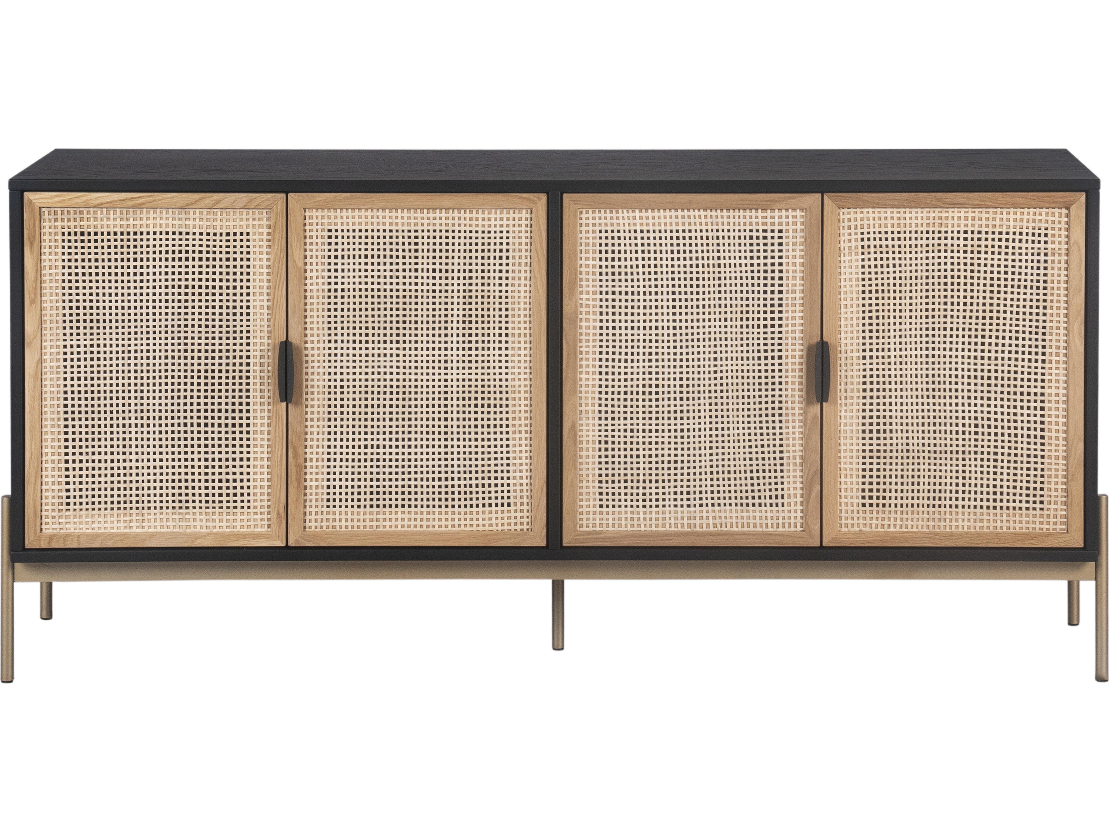 Sunpan Artezia 71" Oak Wood Black Sideboard