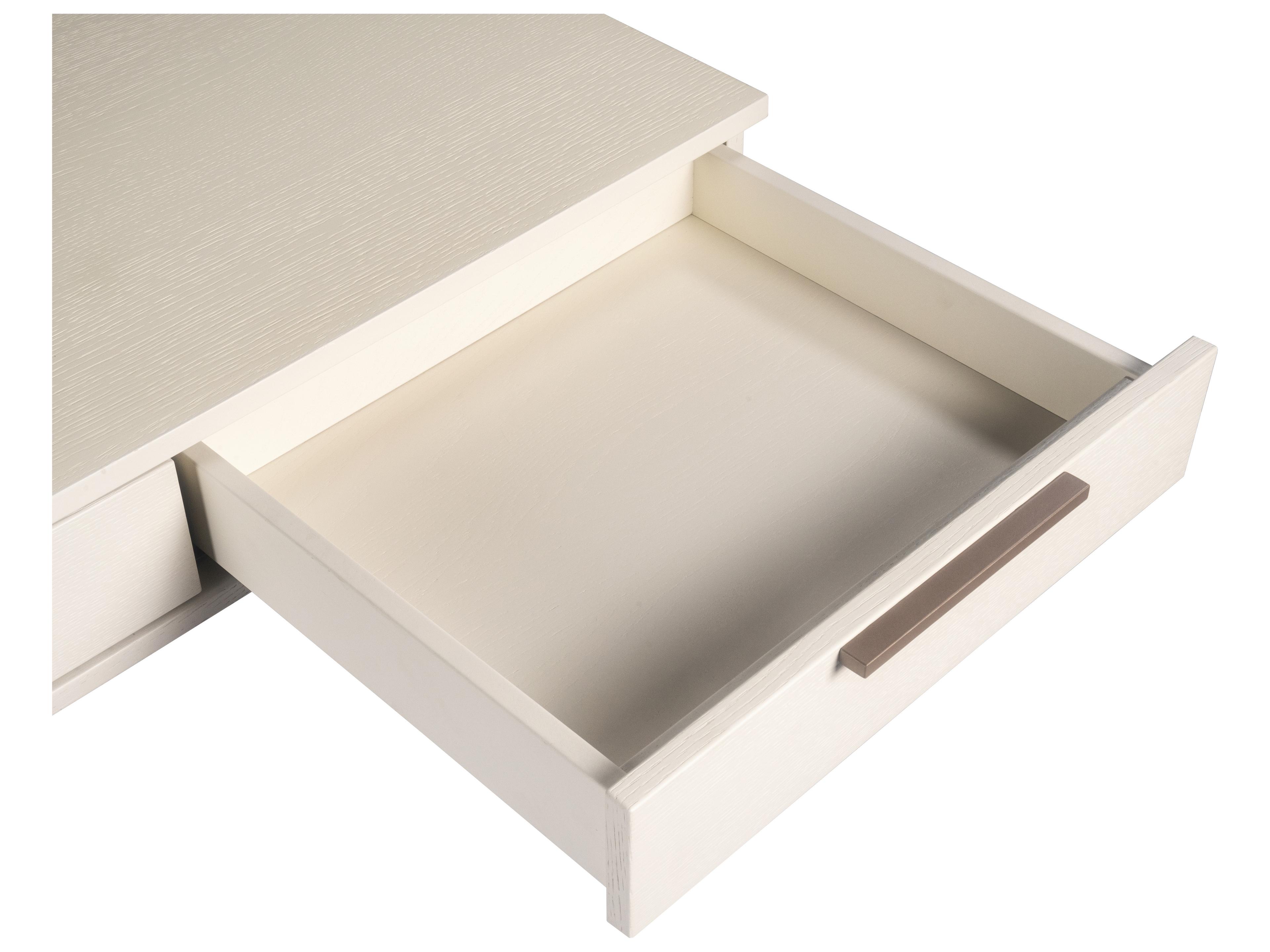 Sunpan Rebel Champagne Gold Cream Beige Oak Wood Secretary Desk