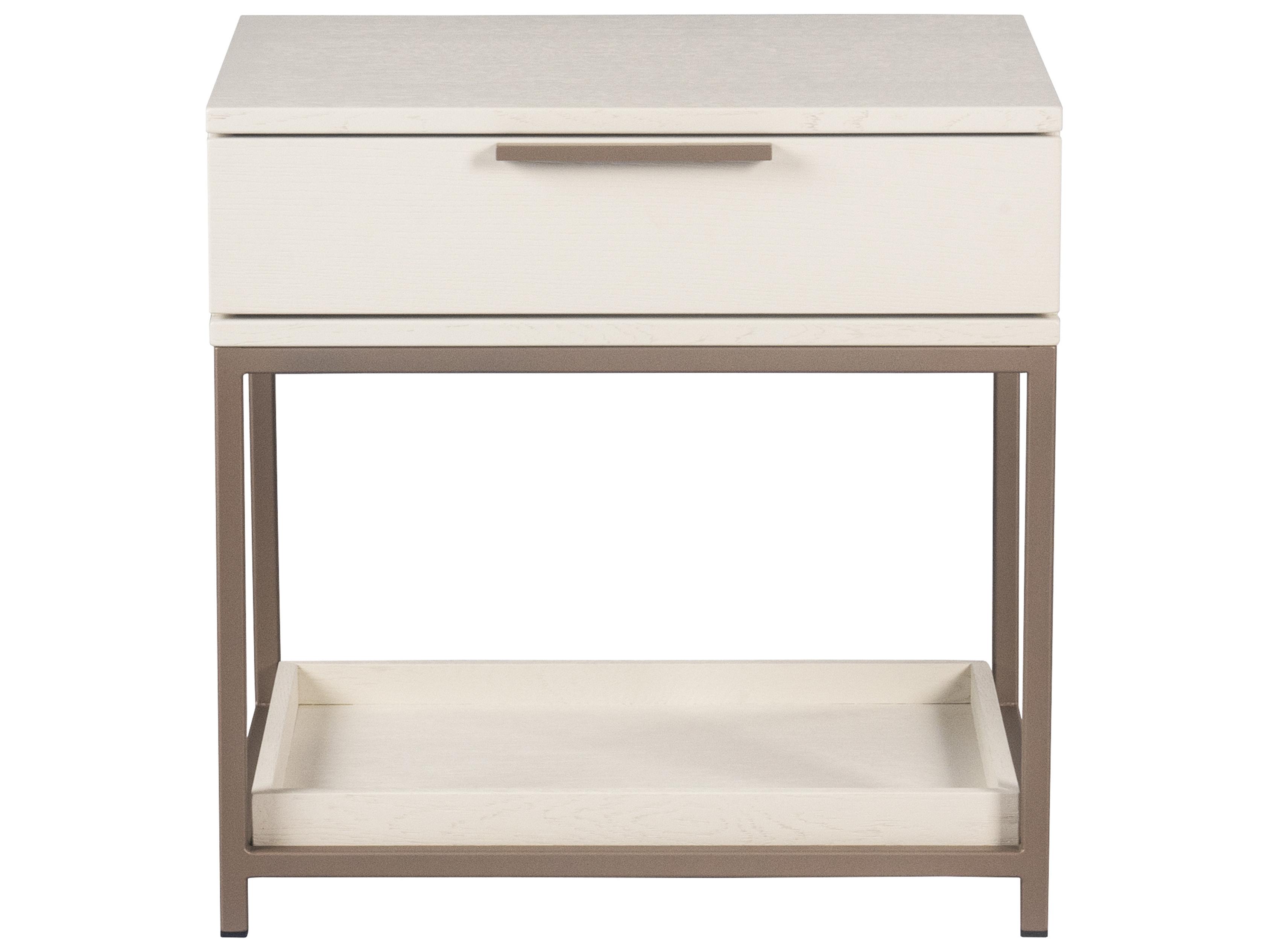 Sunpan Rebel 1-Drawer Cream Champagne Gold Nightstand