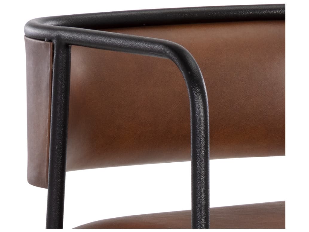Sunpan Brenan Bravo Cognac Faux Leather Bar Stool