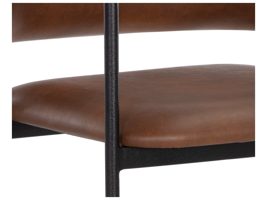 Sunpan Brenan Bravo Cognac Faux Leather Bar Stool