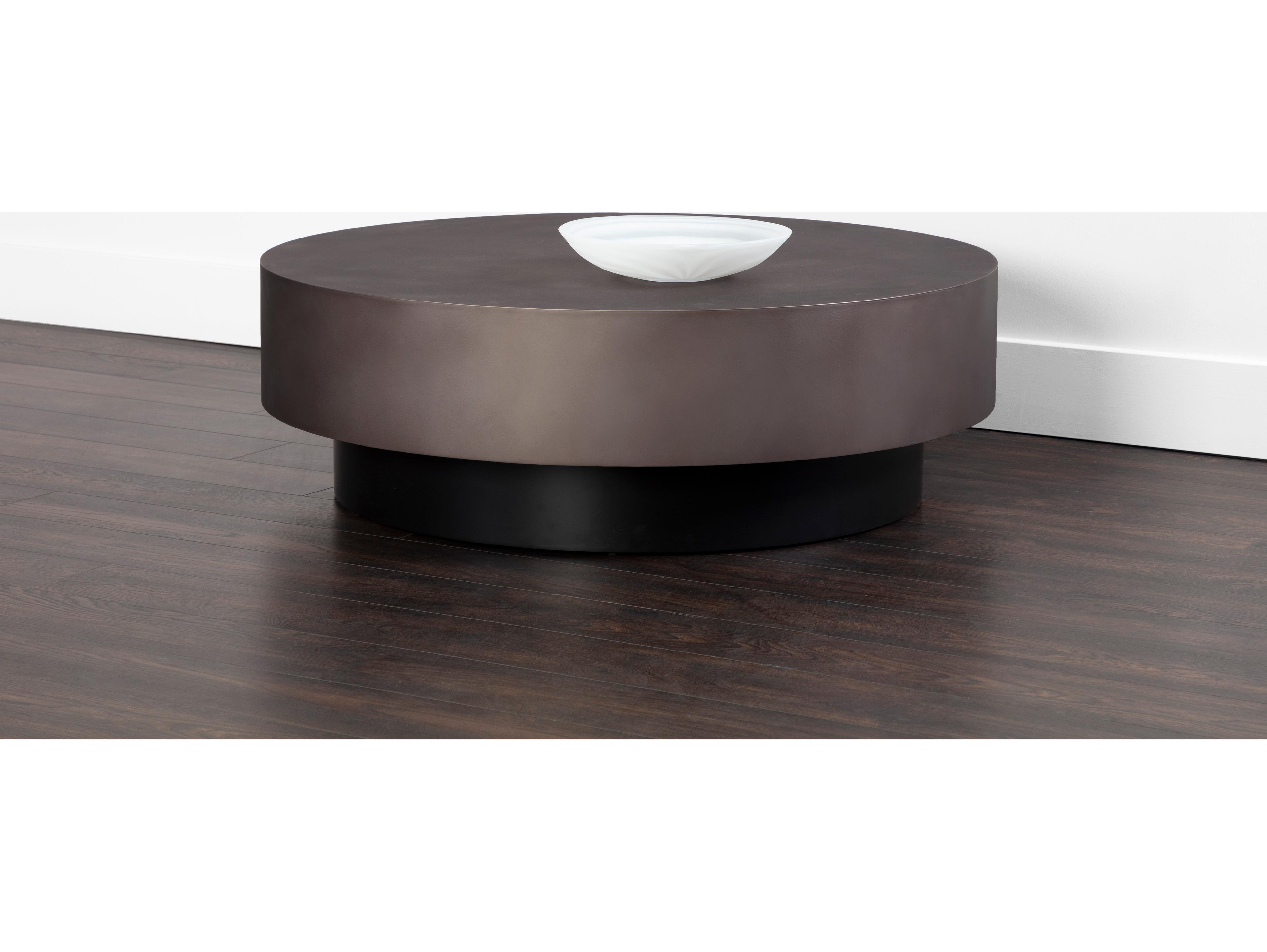 Sunpan Bernaby Round Gunmetal Black Coffee Table