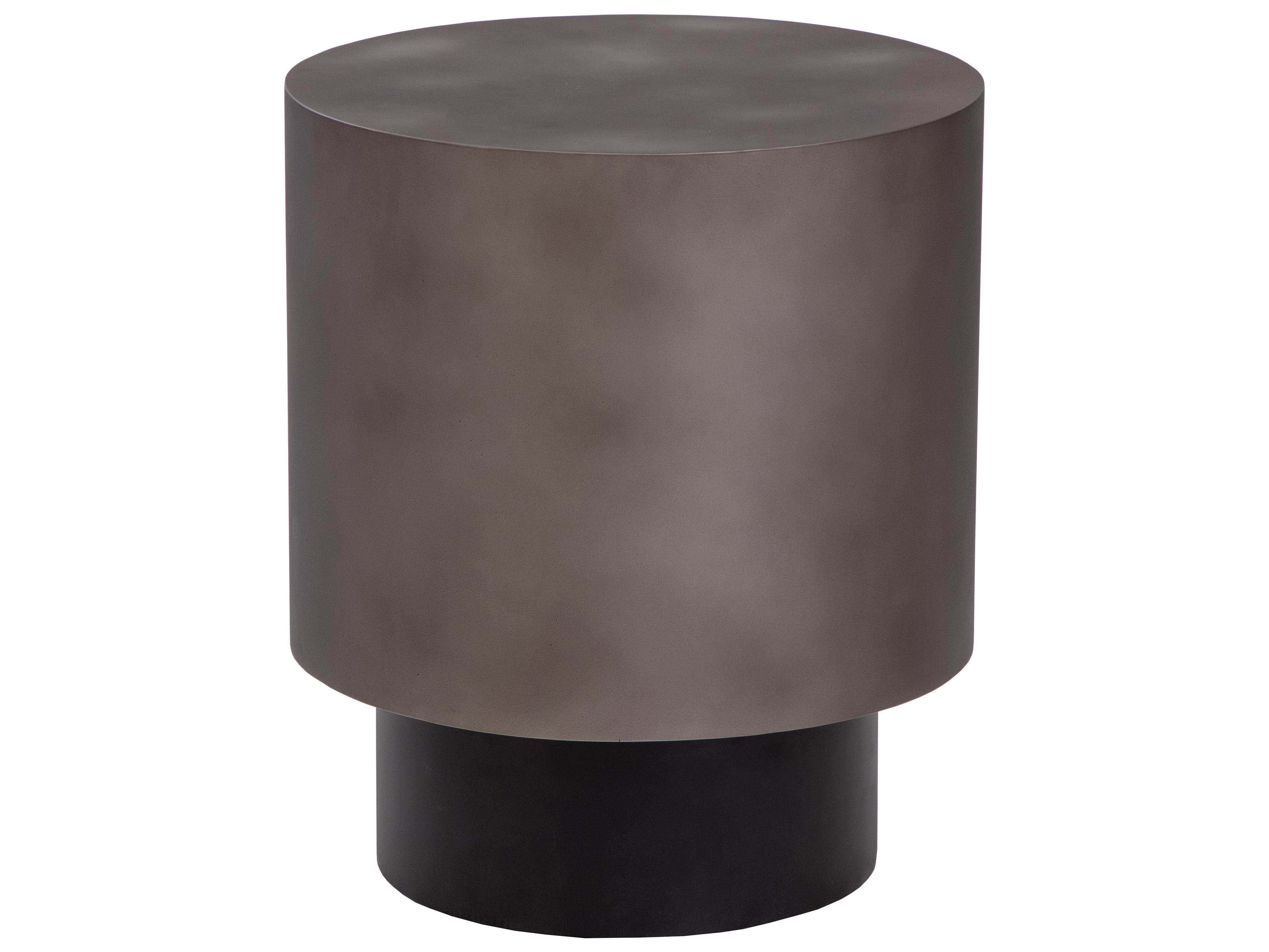 Sunpan Bernaby Round Gunmetal Black End Table