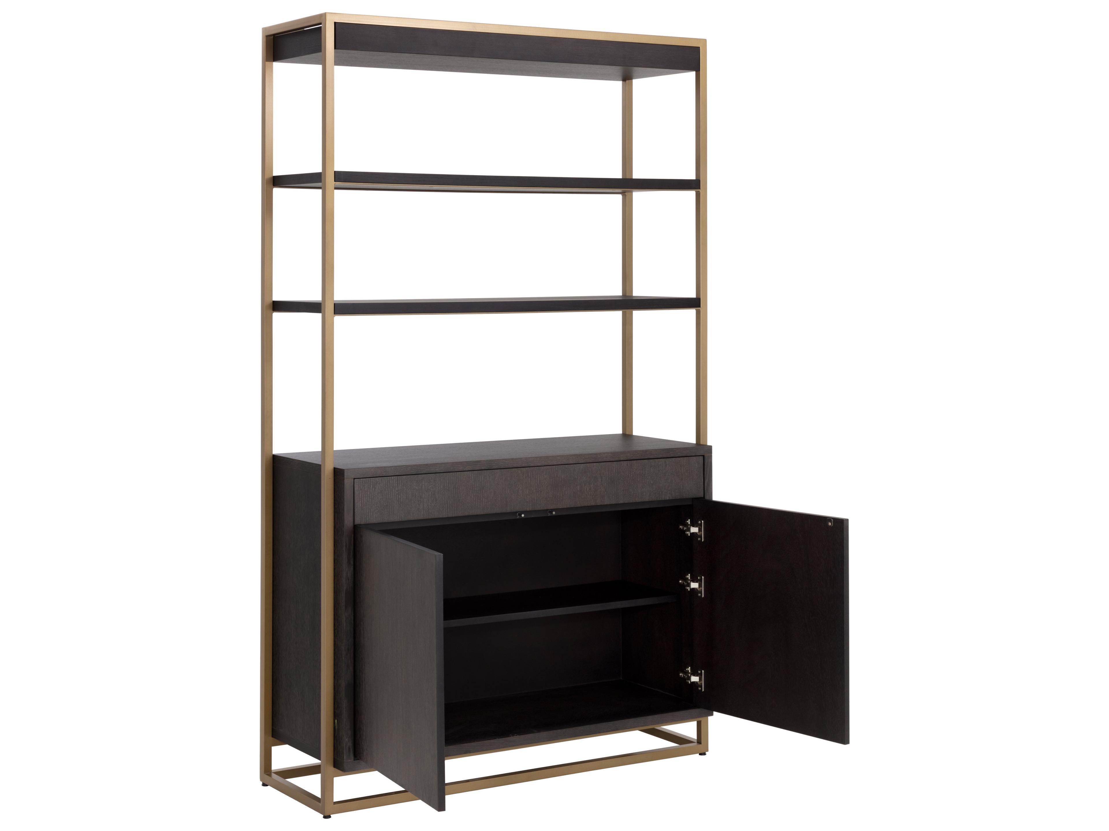 Sunpan Baldessara Grey Rustic Bronze Bookcase