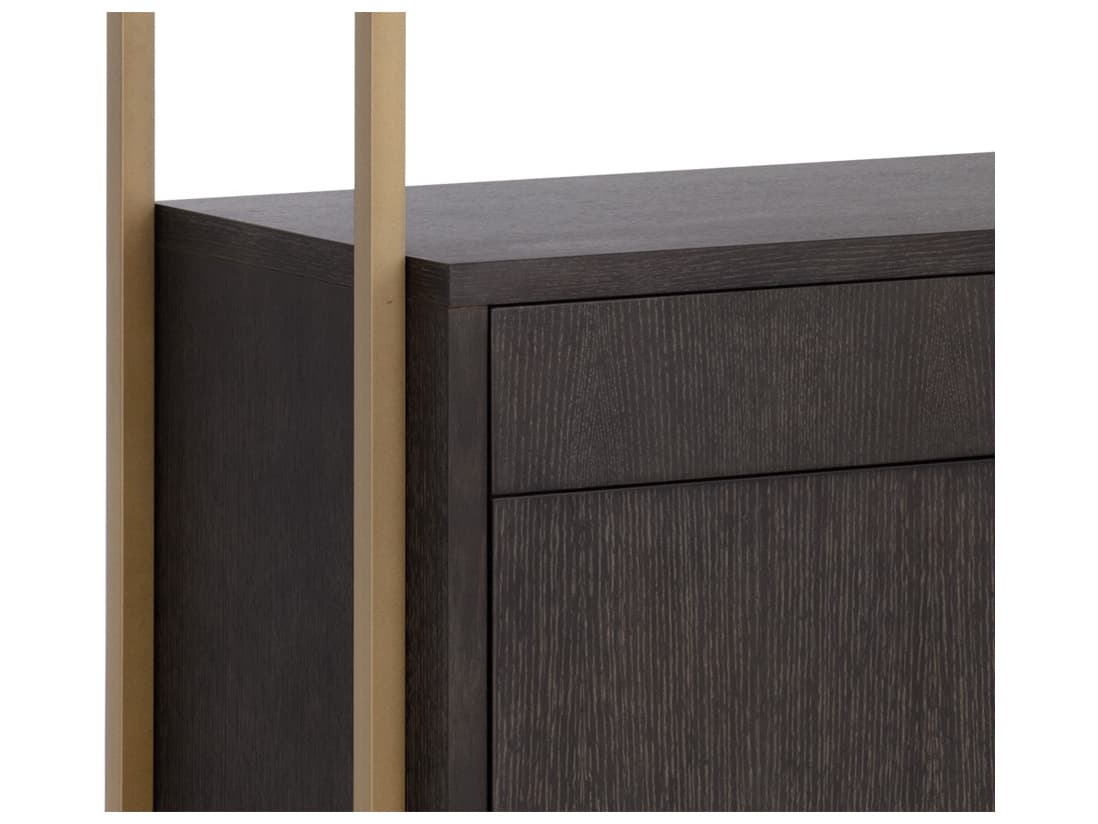 Sunpan Baldessara Grey Rustic Bronze Bookcase