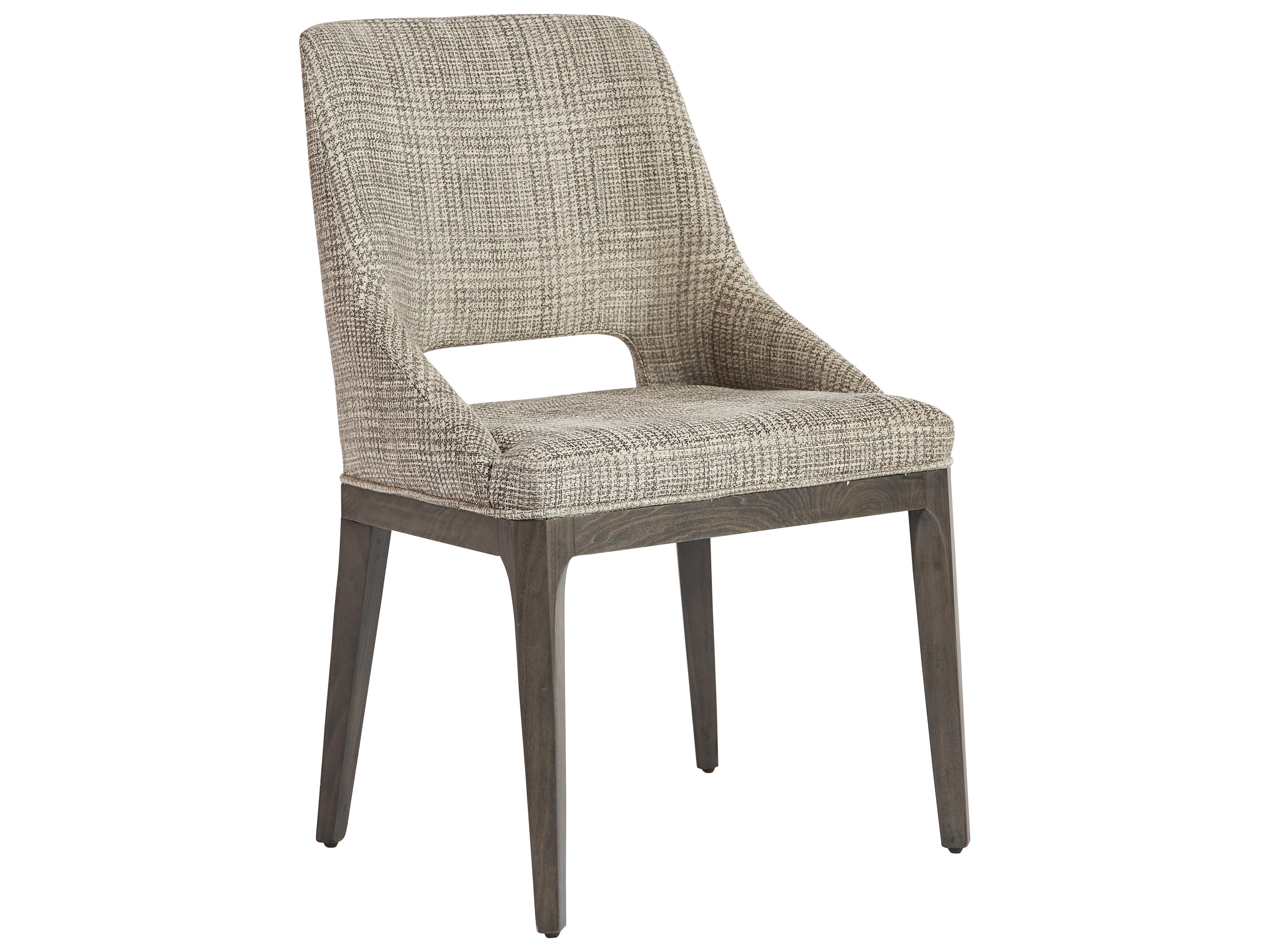 Sunpan Estrada Oak Wood Gray Upholstered Side Dining Chair