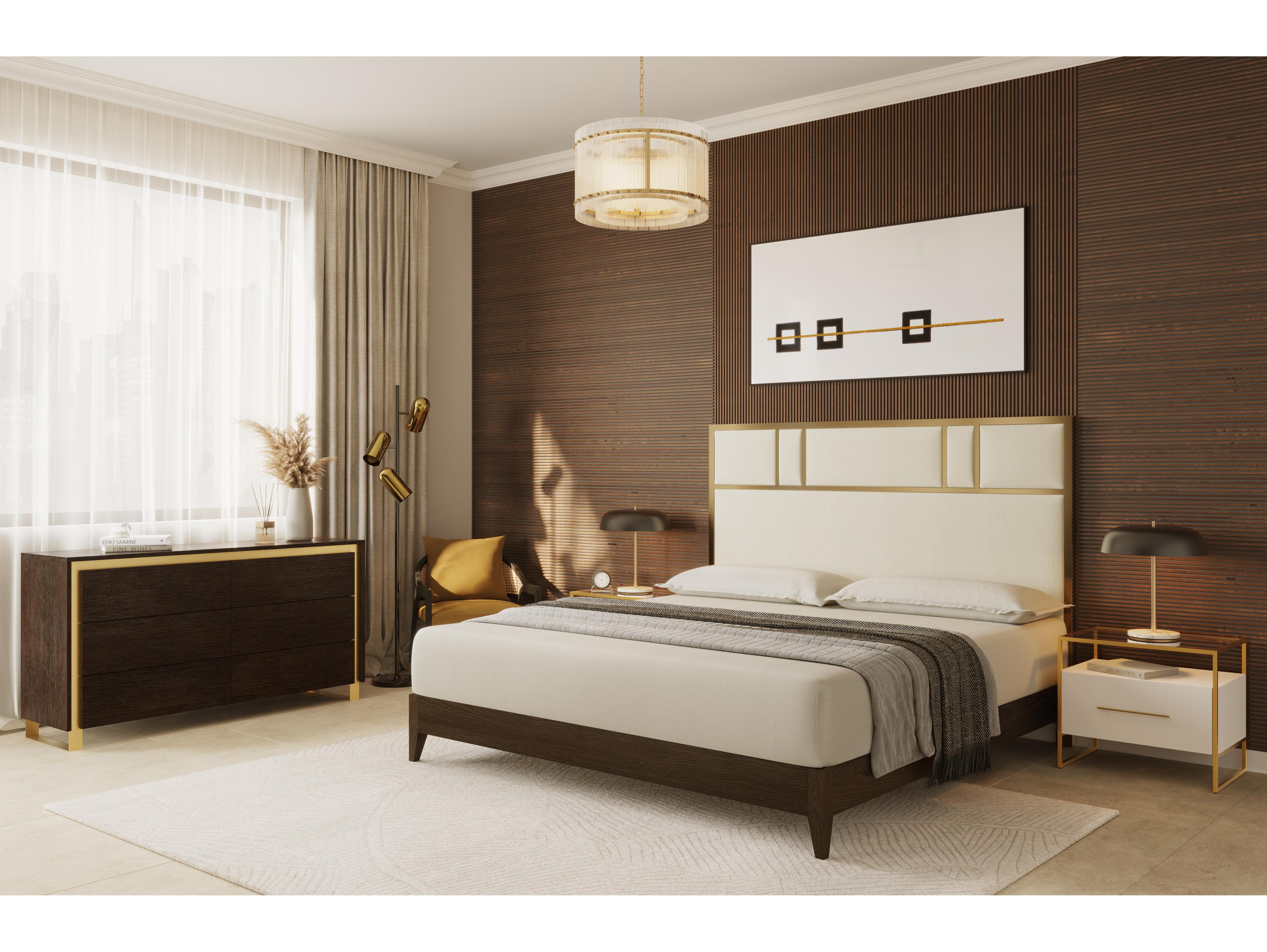 Sunpan Venice 1-Drawer Gold Nightstand