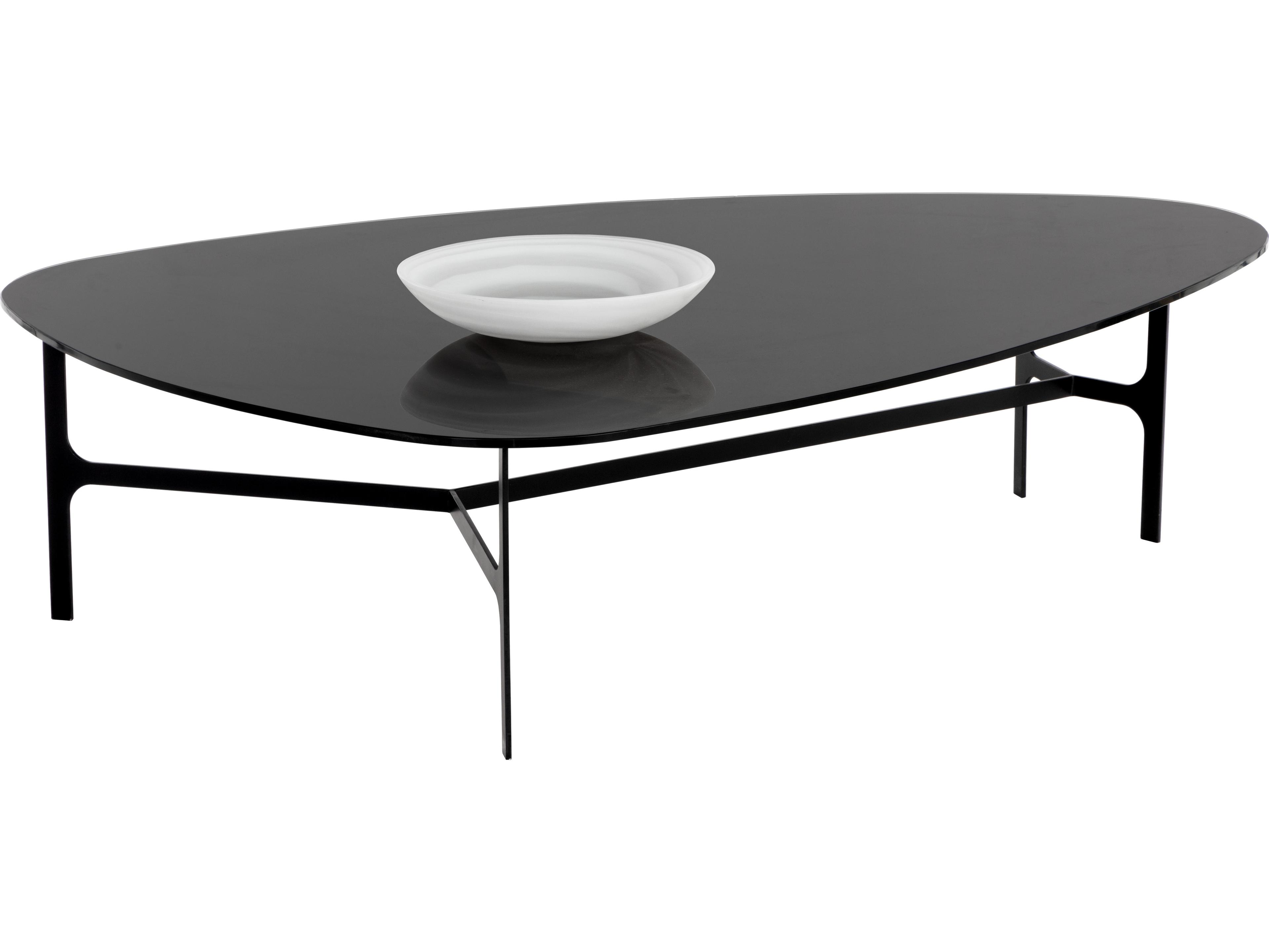 Sunpan Kiernan Glass Black Matte Coffee Table