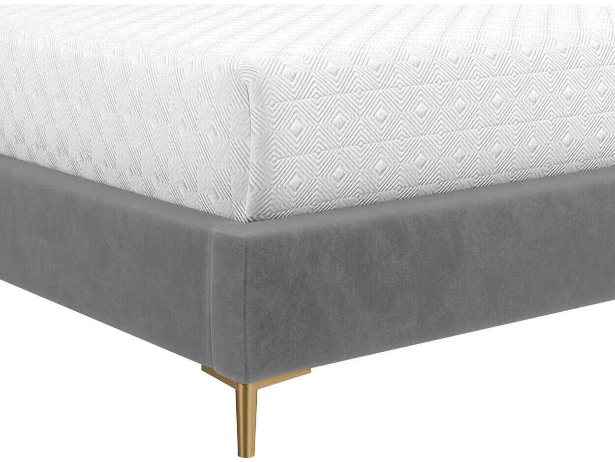 Sunpan Harris Casablanca Storm Gray Upholstered King Platform Bed