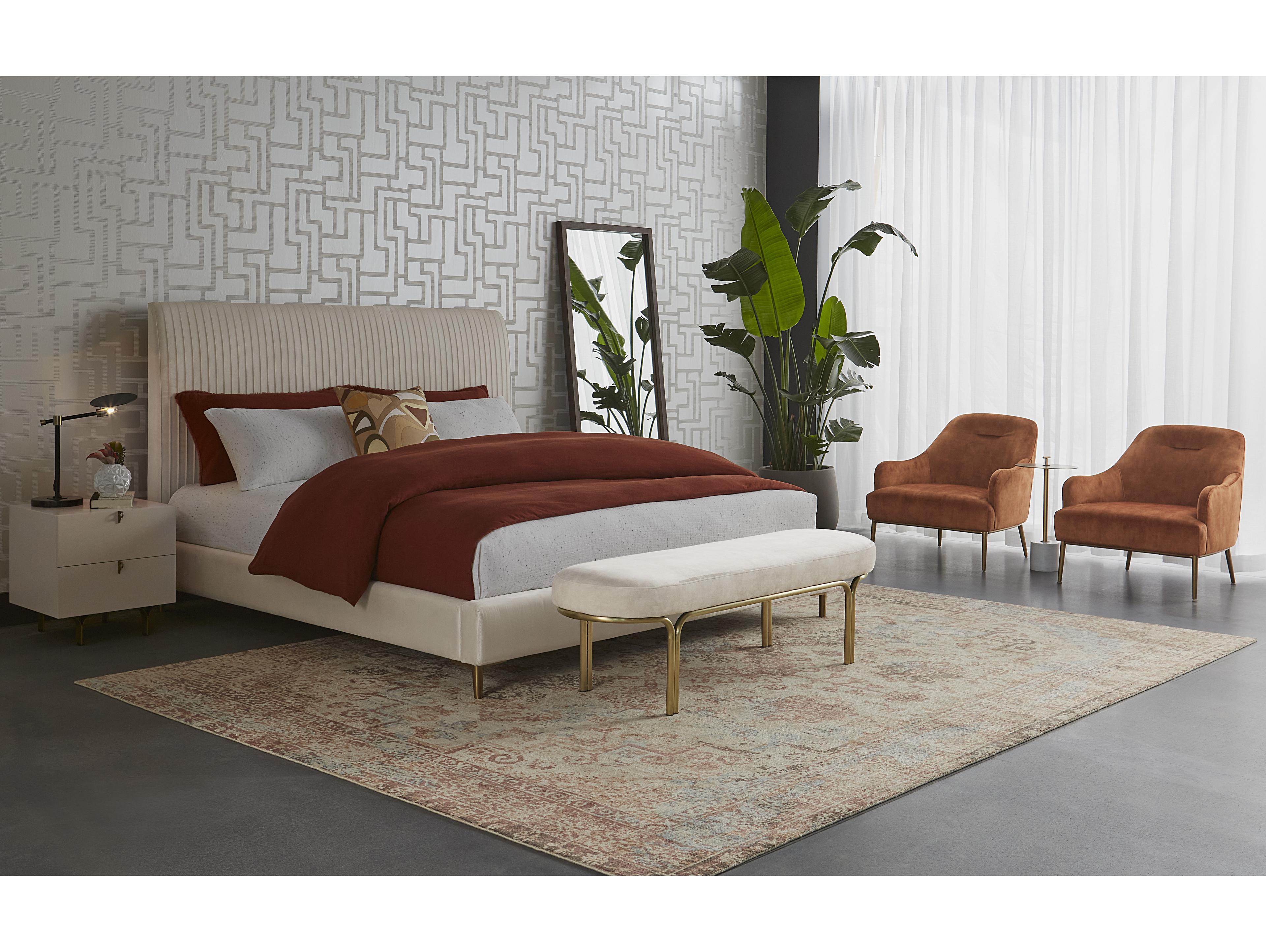 Sunpan Harris Casablanca Cloud Beige Upholstered King Platform Bed