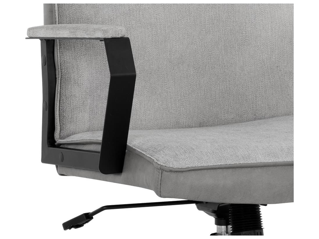 Sunpan Swanson Gray Upholstered Adjustable Swivel Computer Office Chair