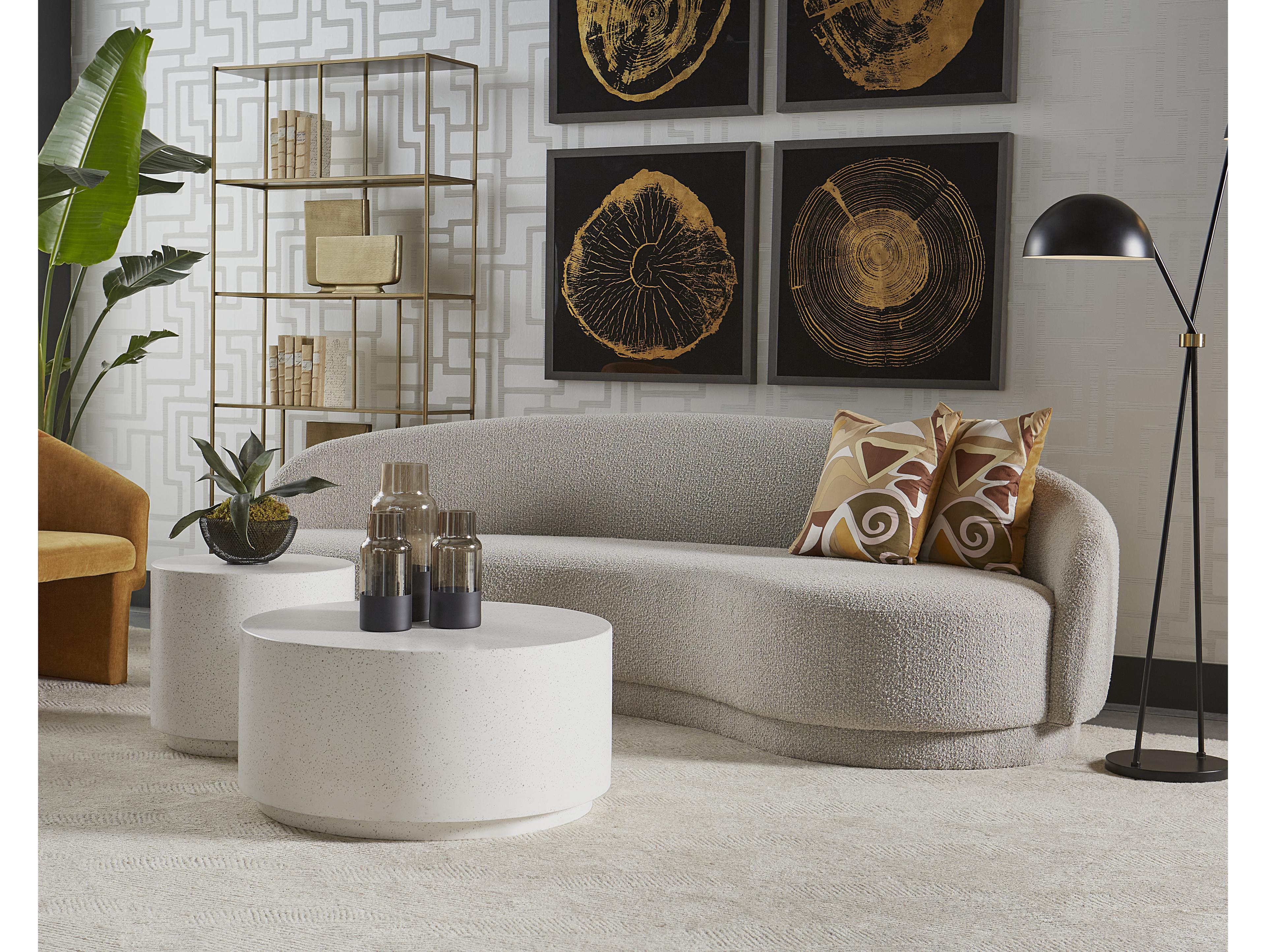Sunpan Rubin Round Concrete Terrazzo Coffee Table