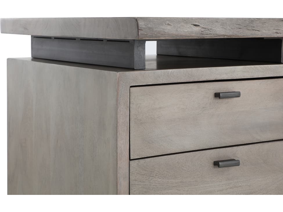 Sunpan Lewis Grey Acacia Wood Secretary Desk