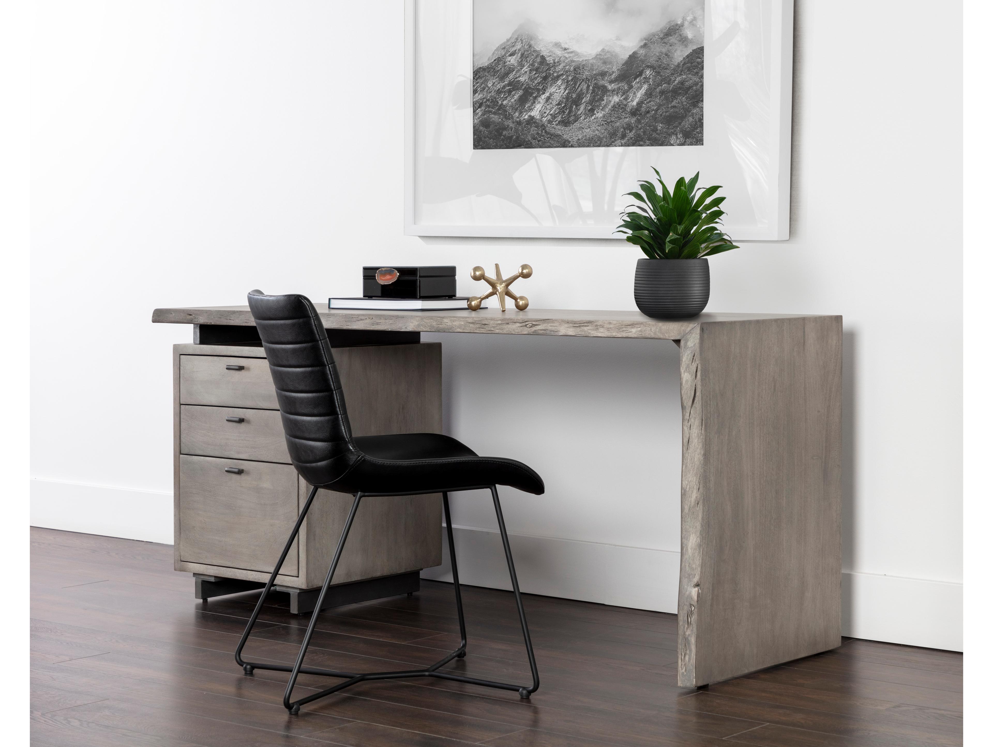 Sunpan Lewis Grey Acacia Wood Secretary Desk