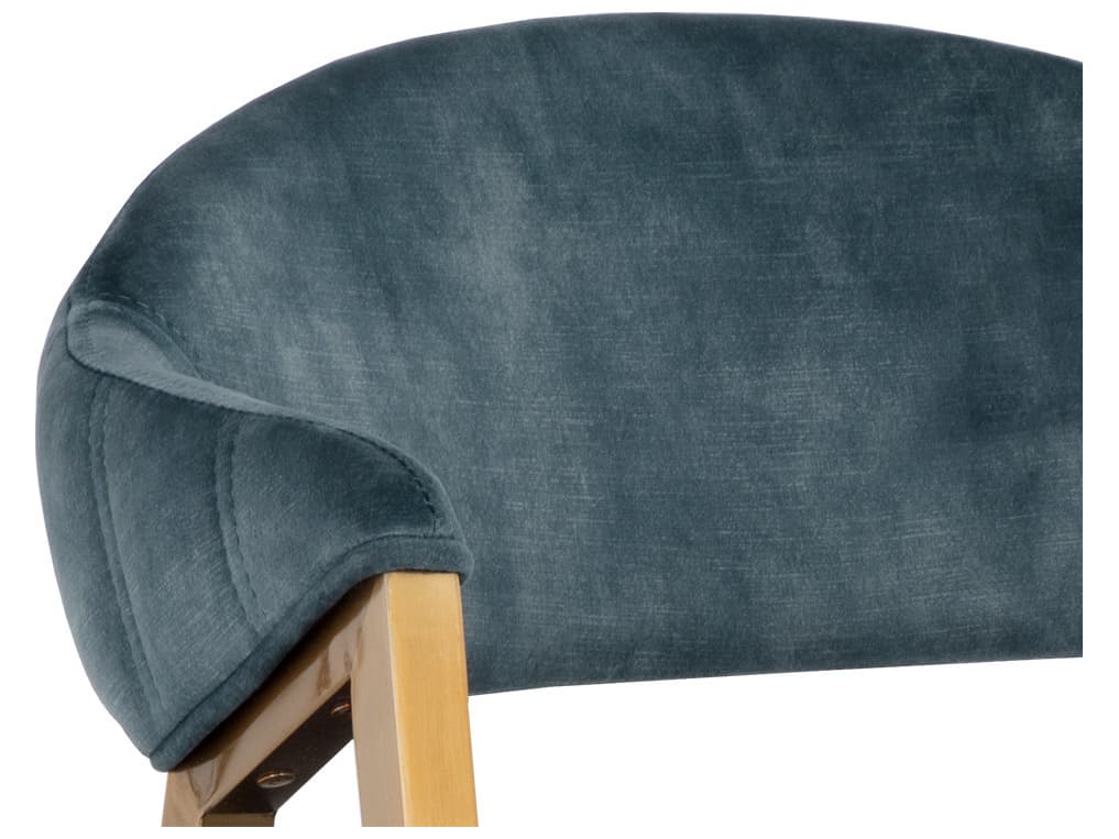 Sunpan Ikon Burgos Blue Upholstered Arm Dining Chair