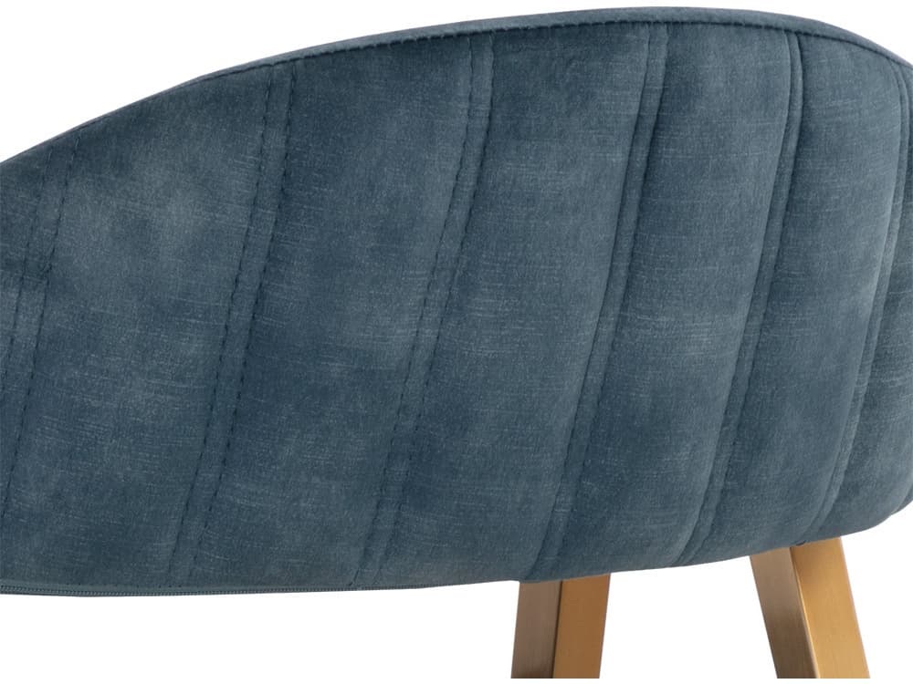 Sunpan Ikon Burgos Blue Upholstered Arm Dining Chair