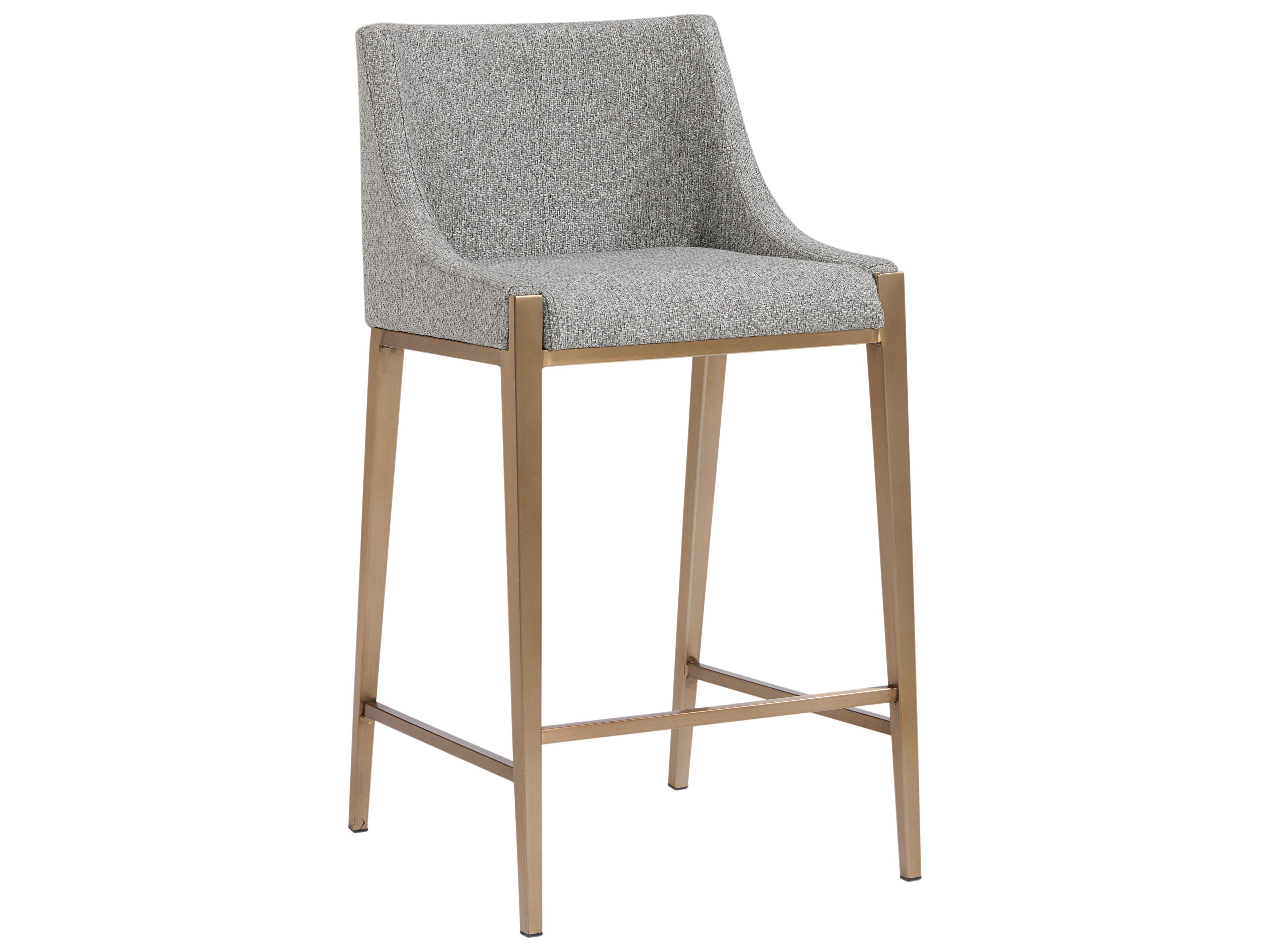 Sunpan Dionne Monument Pebble Upholstered Bar Stool