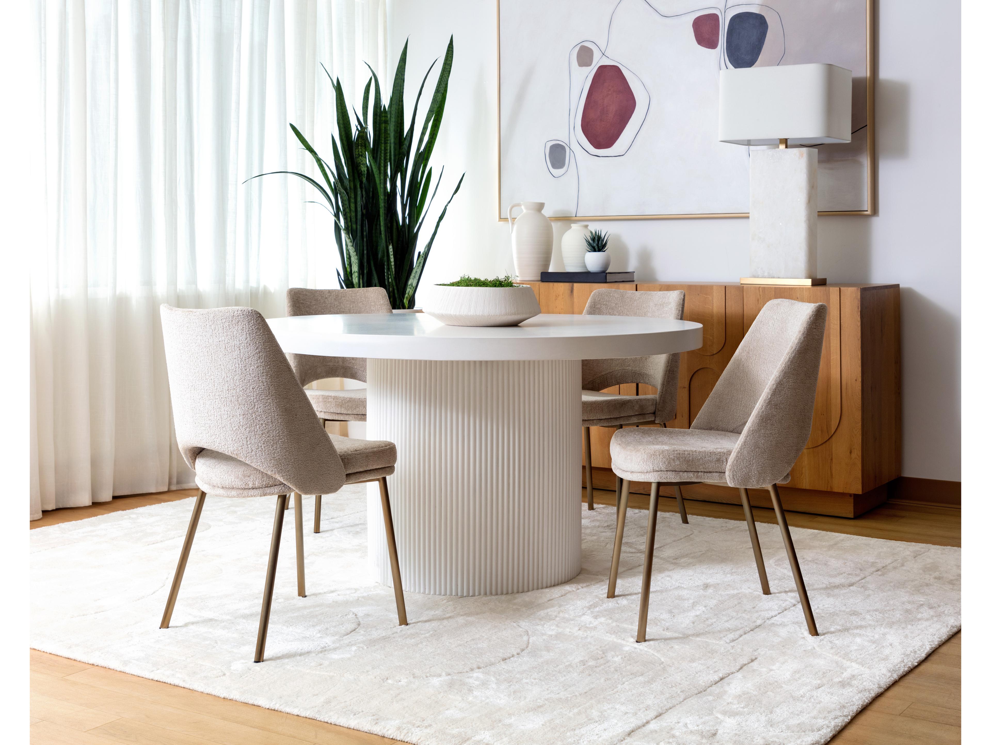 Sunpan Radella Beige Upholstered Side Dining Chair