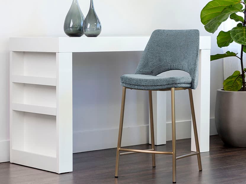 Sunpan Radella Bergen French Blue Upholstered Counter Stool