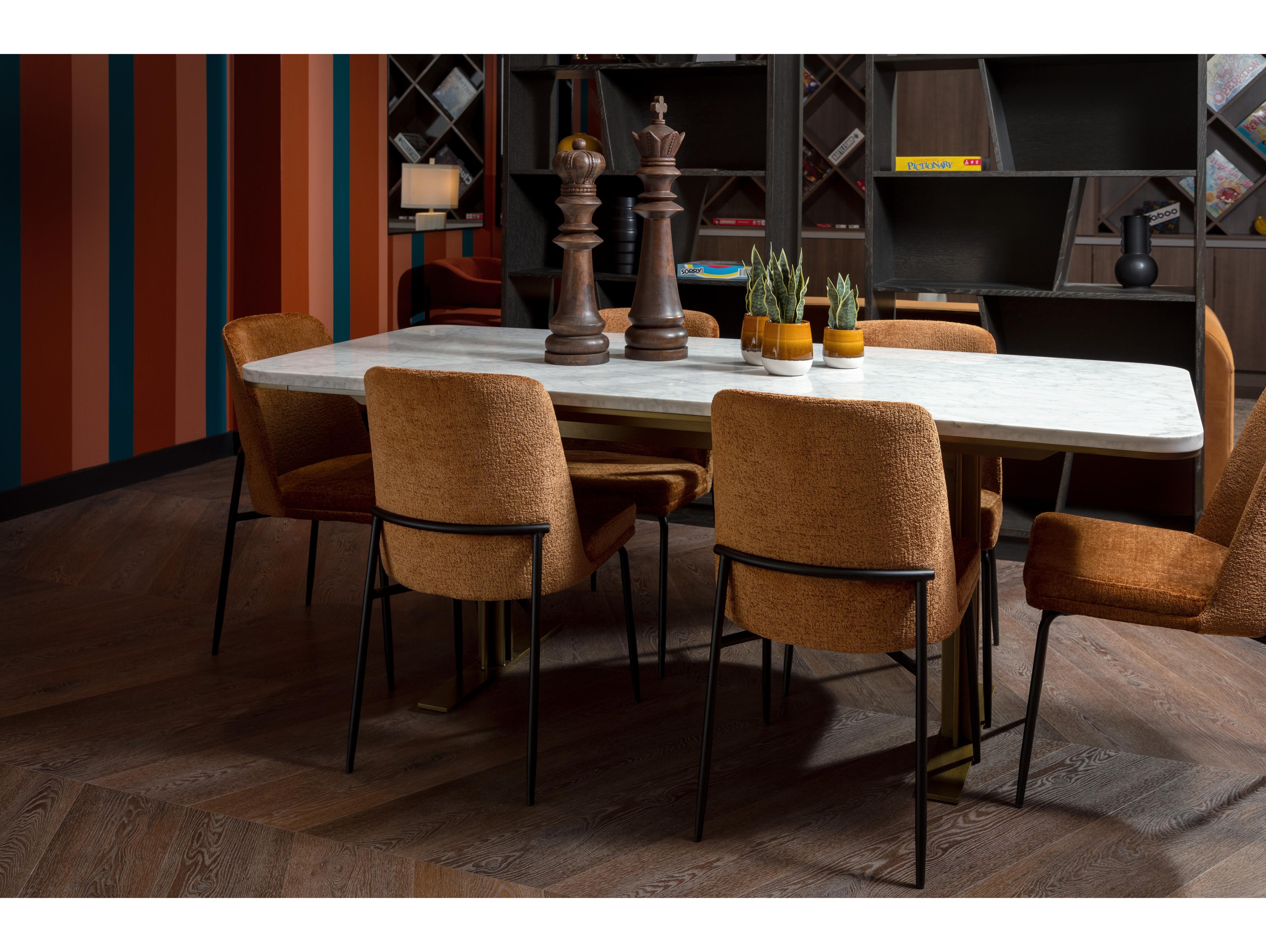 Sunpan Zeke Brown Upholstered Side Dining Chair