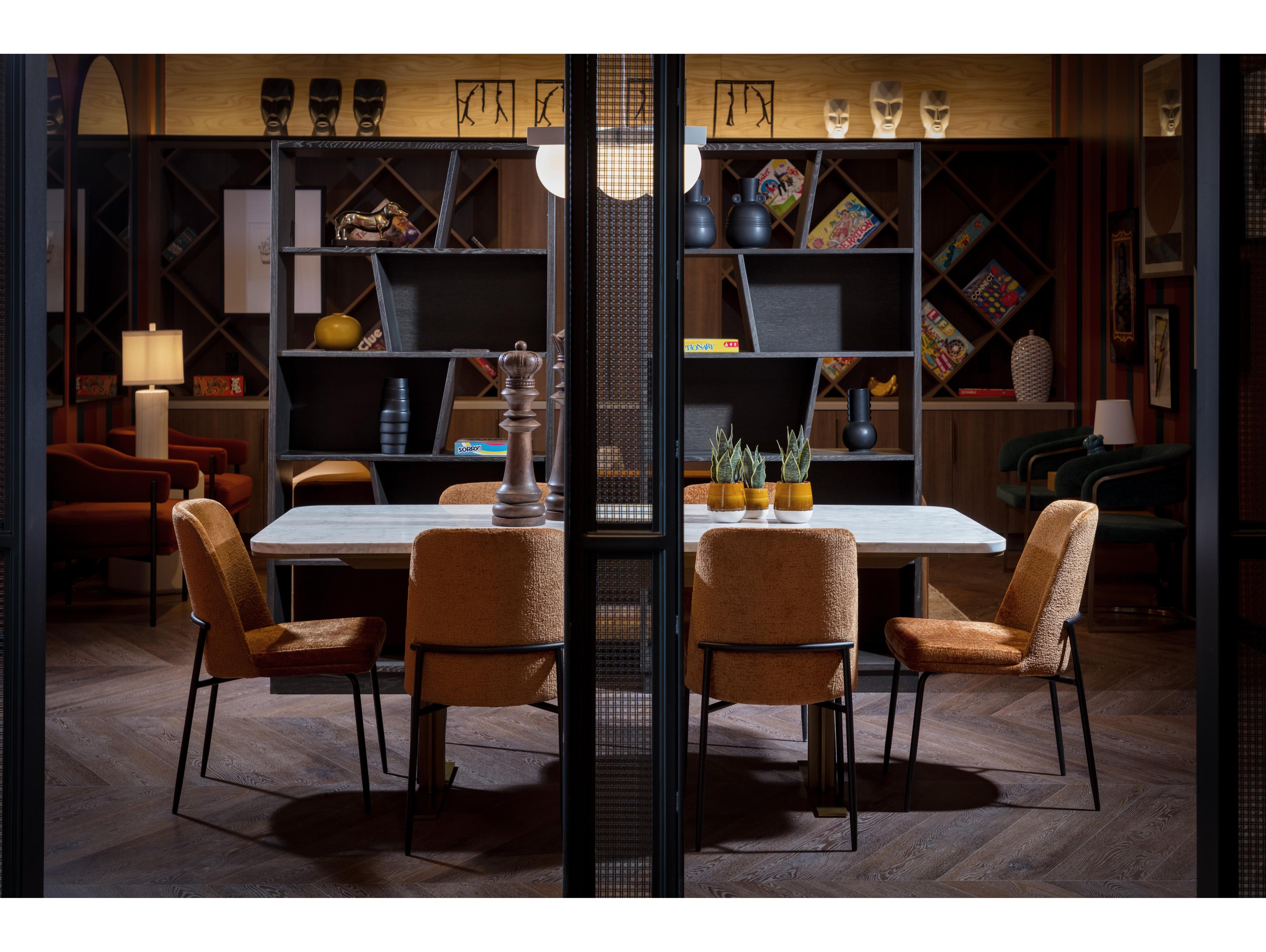 Sunpan Zeke Brown Upholstered Side Dining Chair