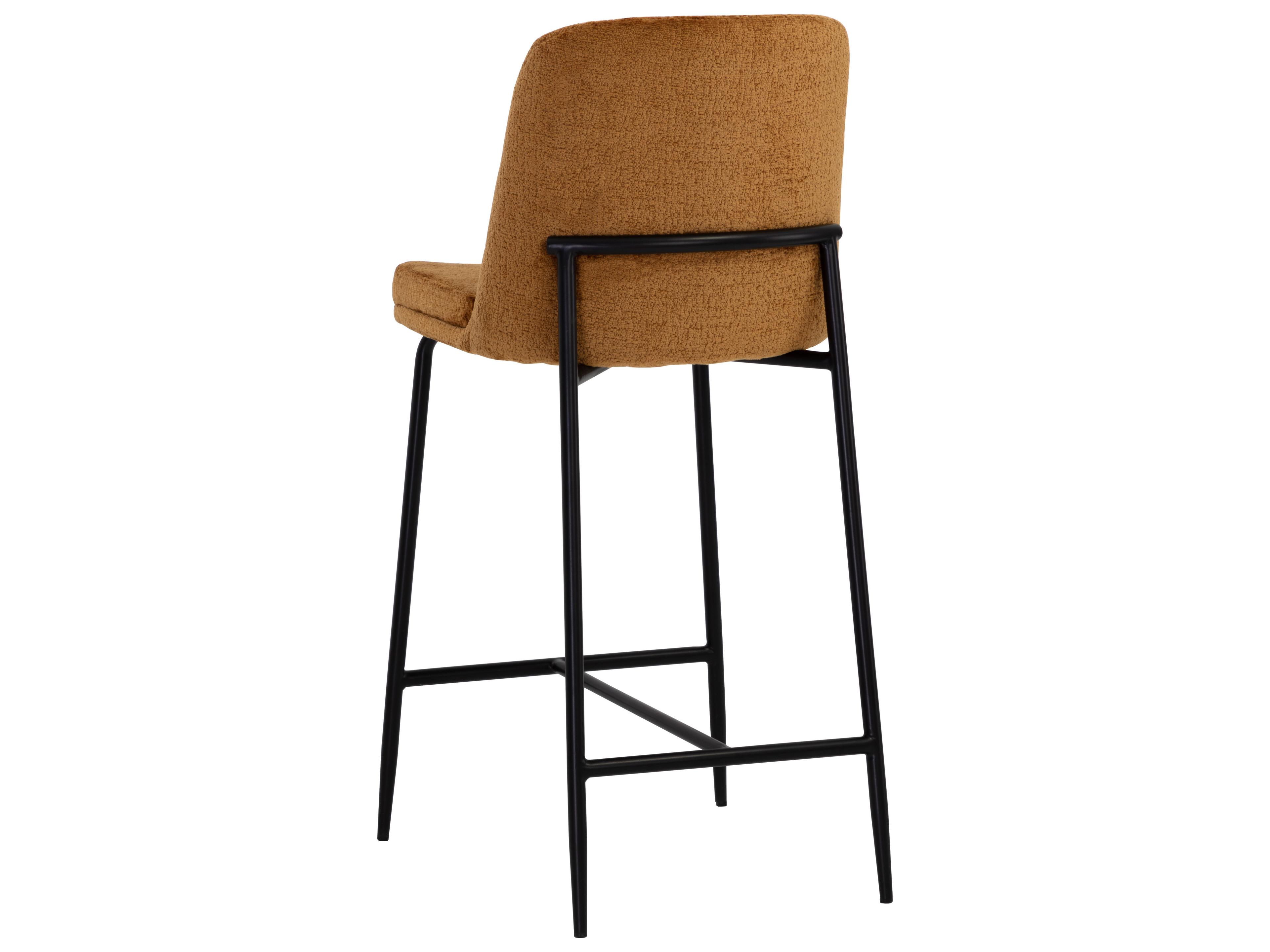 Sunpan Zeke Black Bergen Marmalade Upholstered Counter Stool