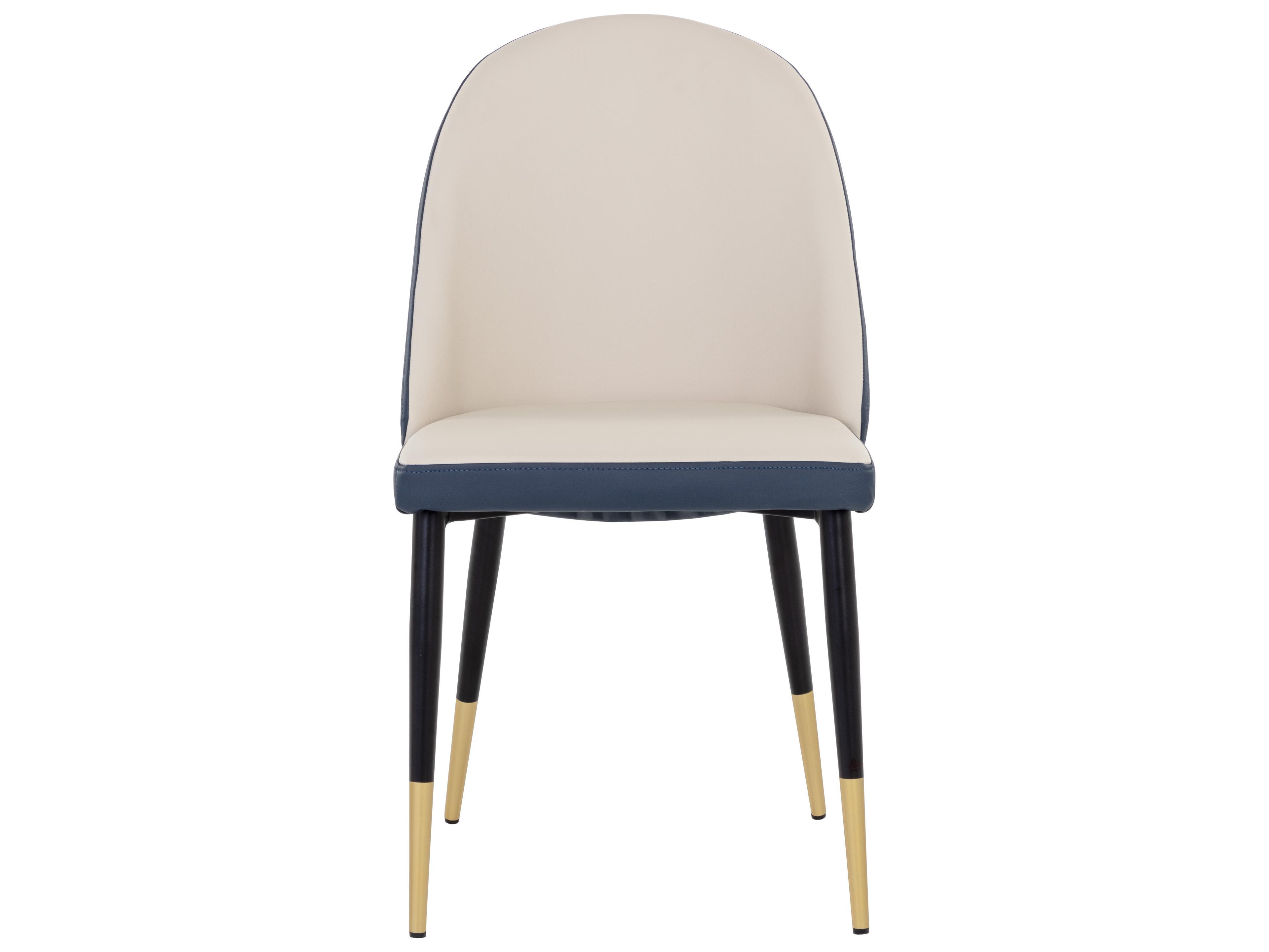 Sunpan Kline Beige Faux Leather Armless Dining Chair